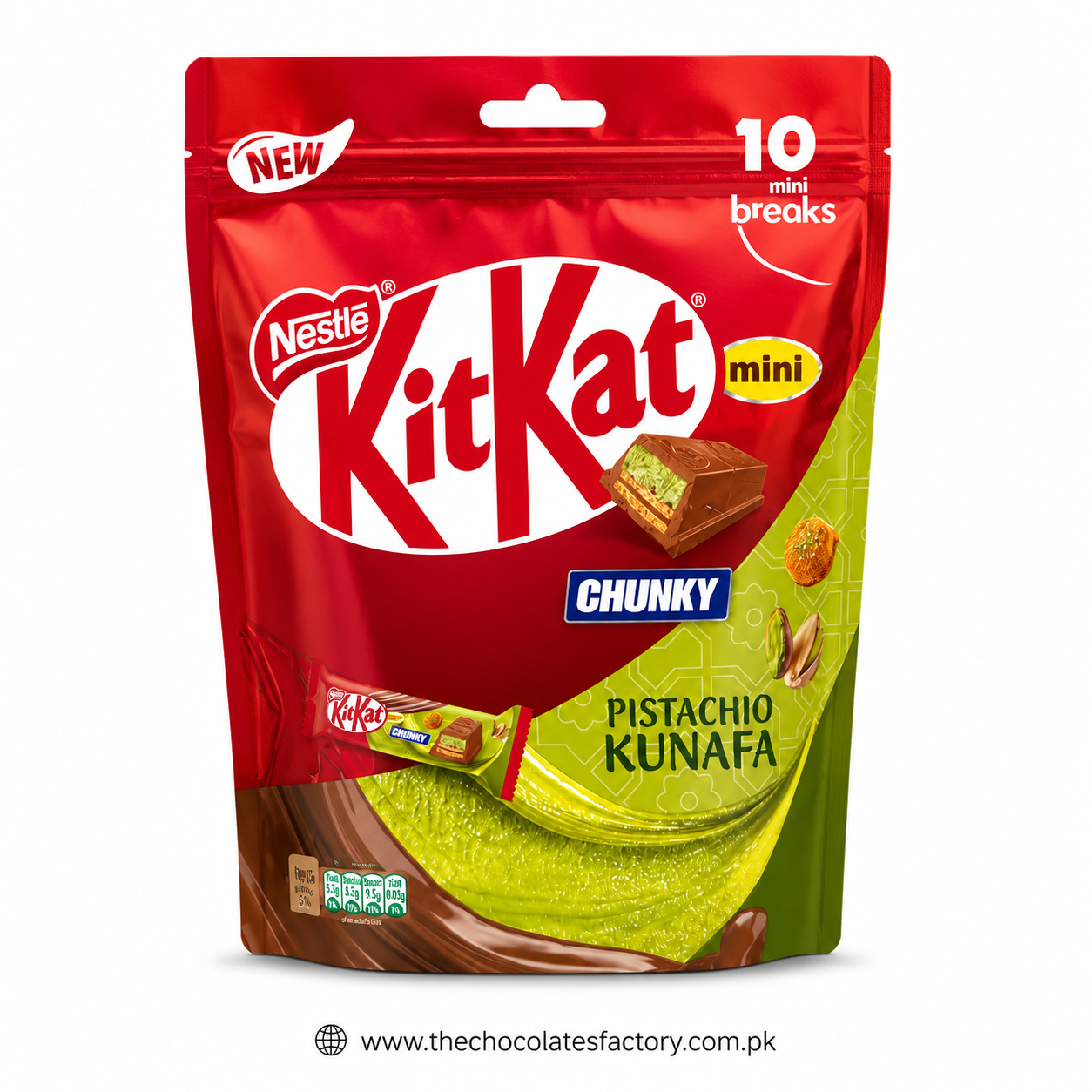 Kit Kat Chunky Pistachio Kunafa Chocolates, 166g