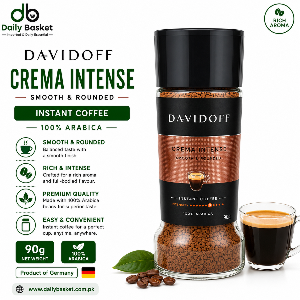 Davidoff Coffee Crema Intense Smooth & Rounded 90g