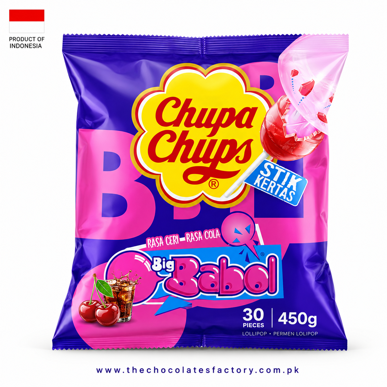 Chupa Chups Big Babool Lollipop, 30-Pack, 450g
