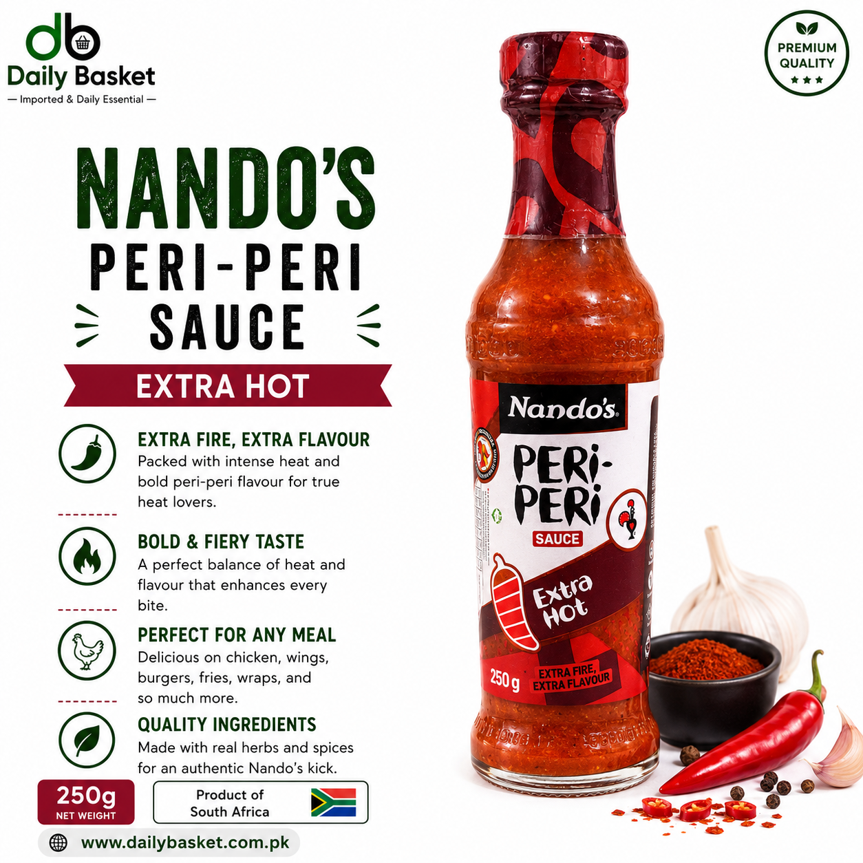Nando'S Extra Hot Peri-Peri Sauce, 250 ml