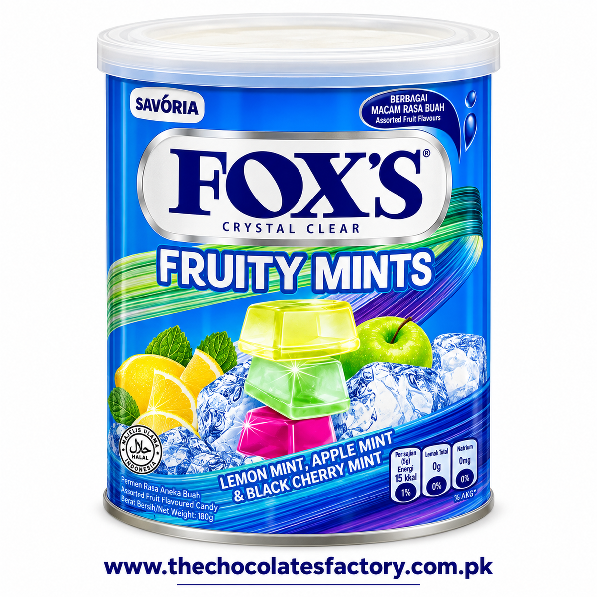 Fox's Crystal Clear Fruity Mint Candies Tin,