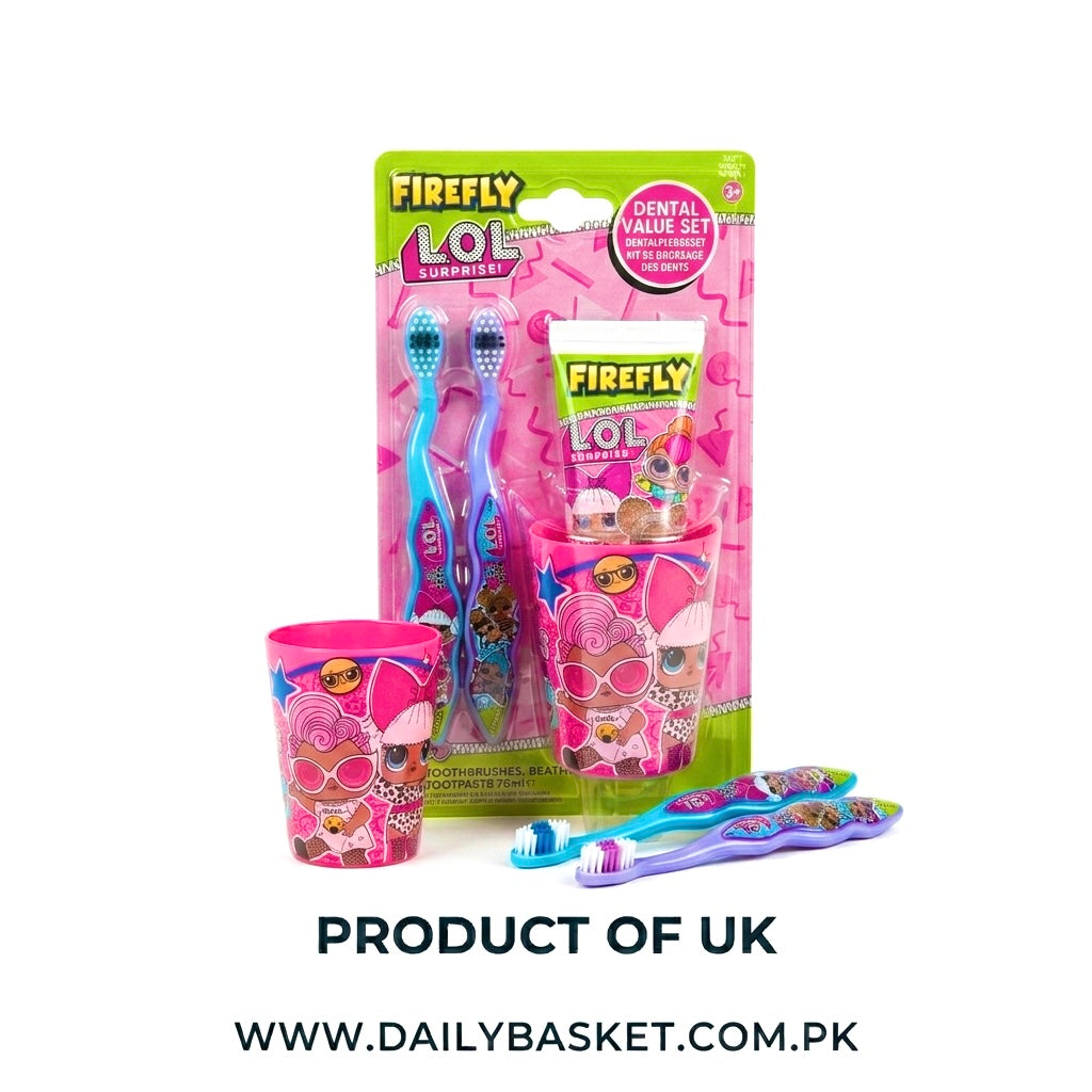 FIREFLY LOL Surprise Dental Set - Toothbrushes, Toothpaste & Beaker
