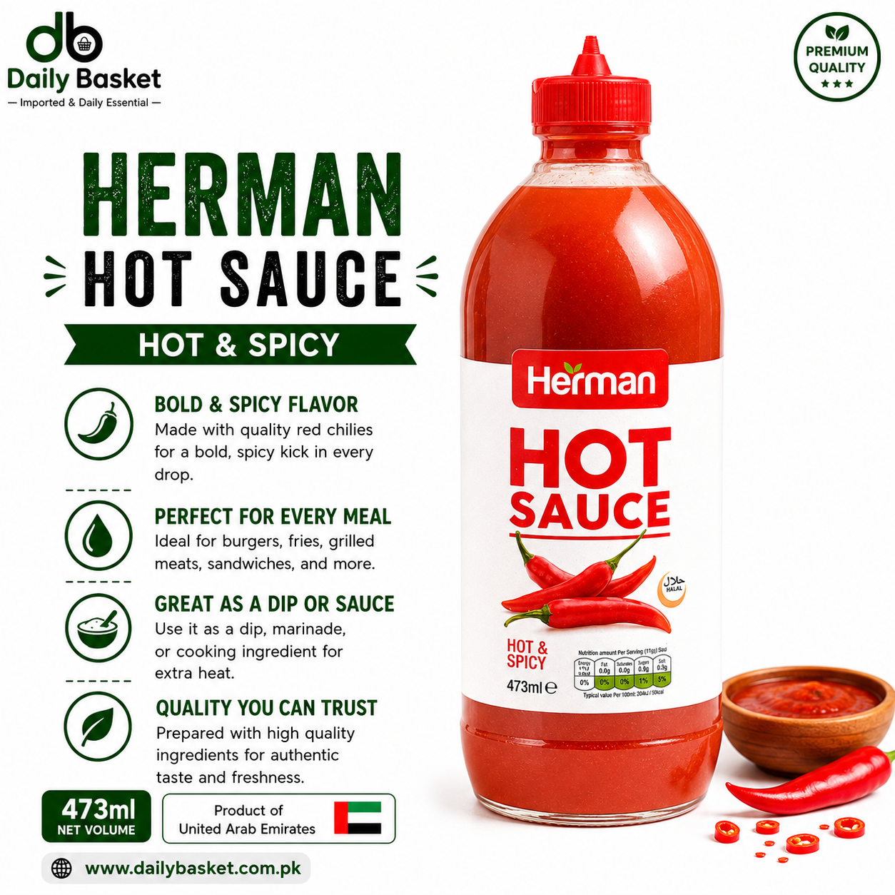 Herman Hot Sauce - 473 mlo