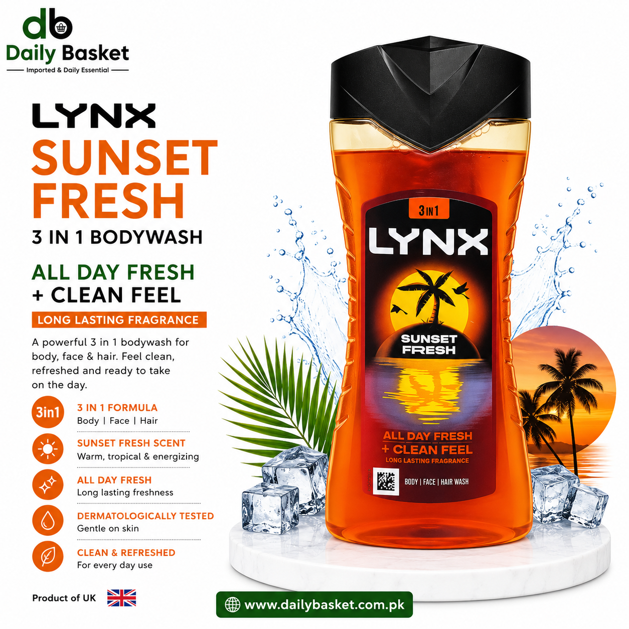 LYNX Sunset Fresh Body Wash 225ml