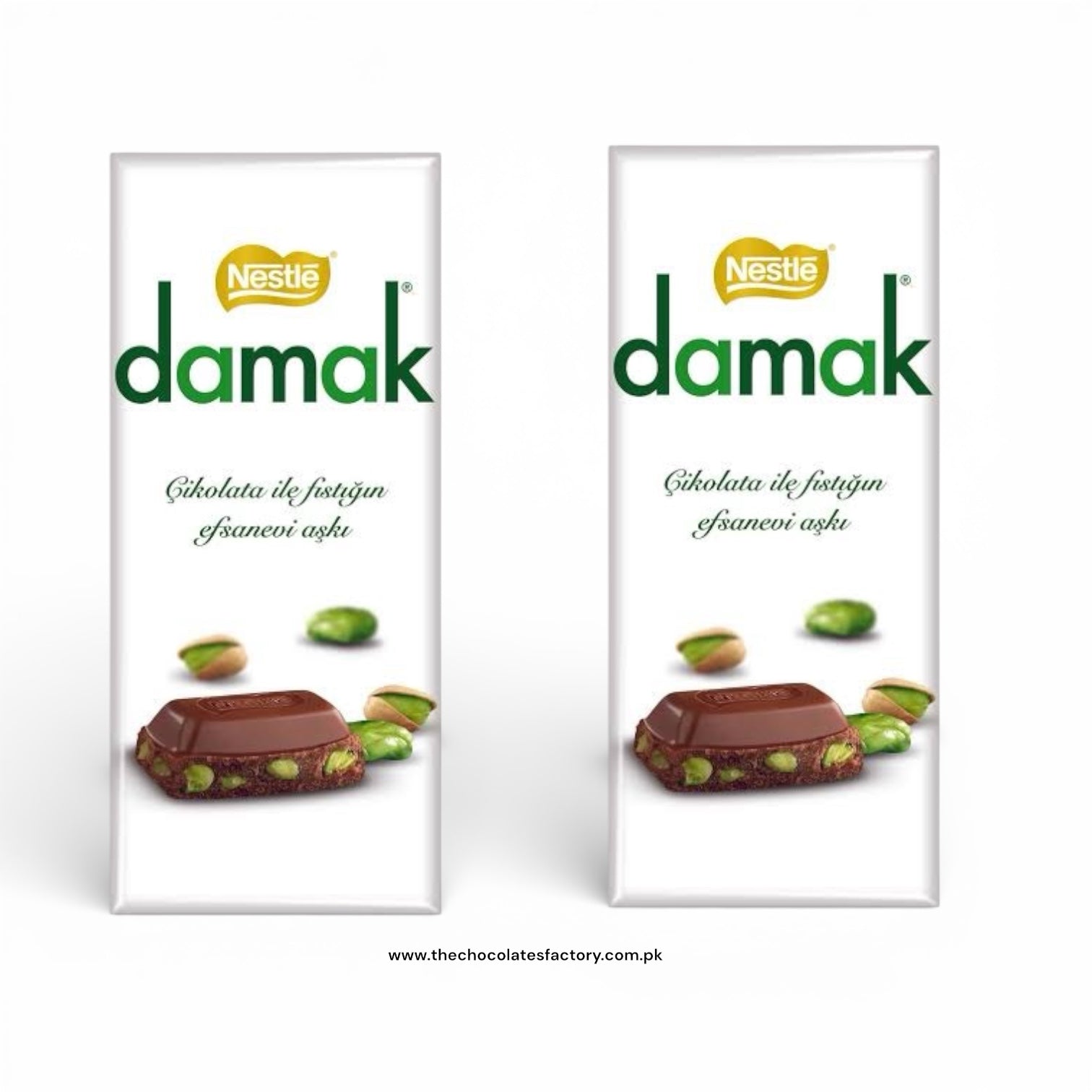 NESTLE DAMAK MILK CHOCOLATE WITH PISTACHIOS 70G - X2 damage