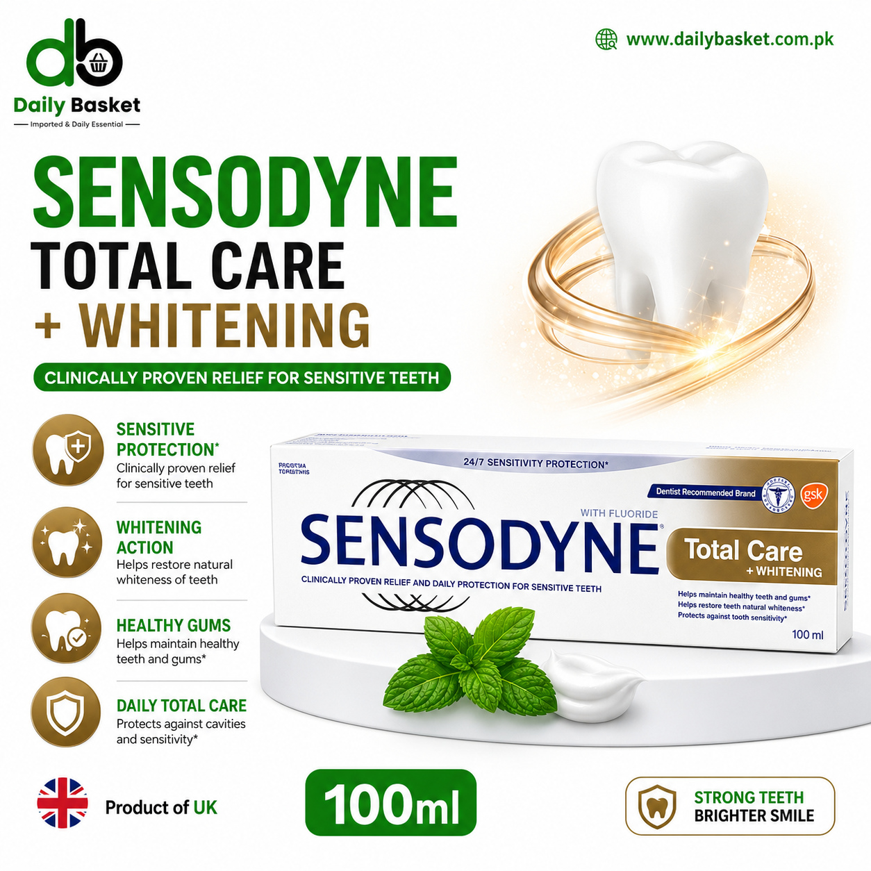 Sensodyne Total Care - Whitening Toothpaste 100 ml