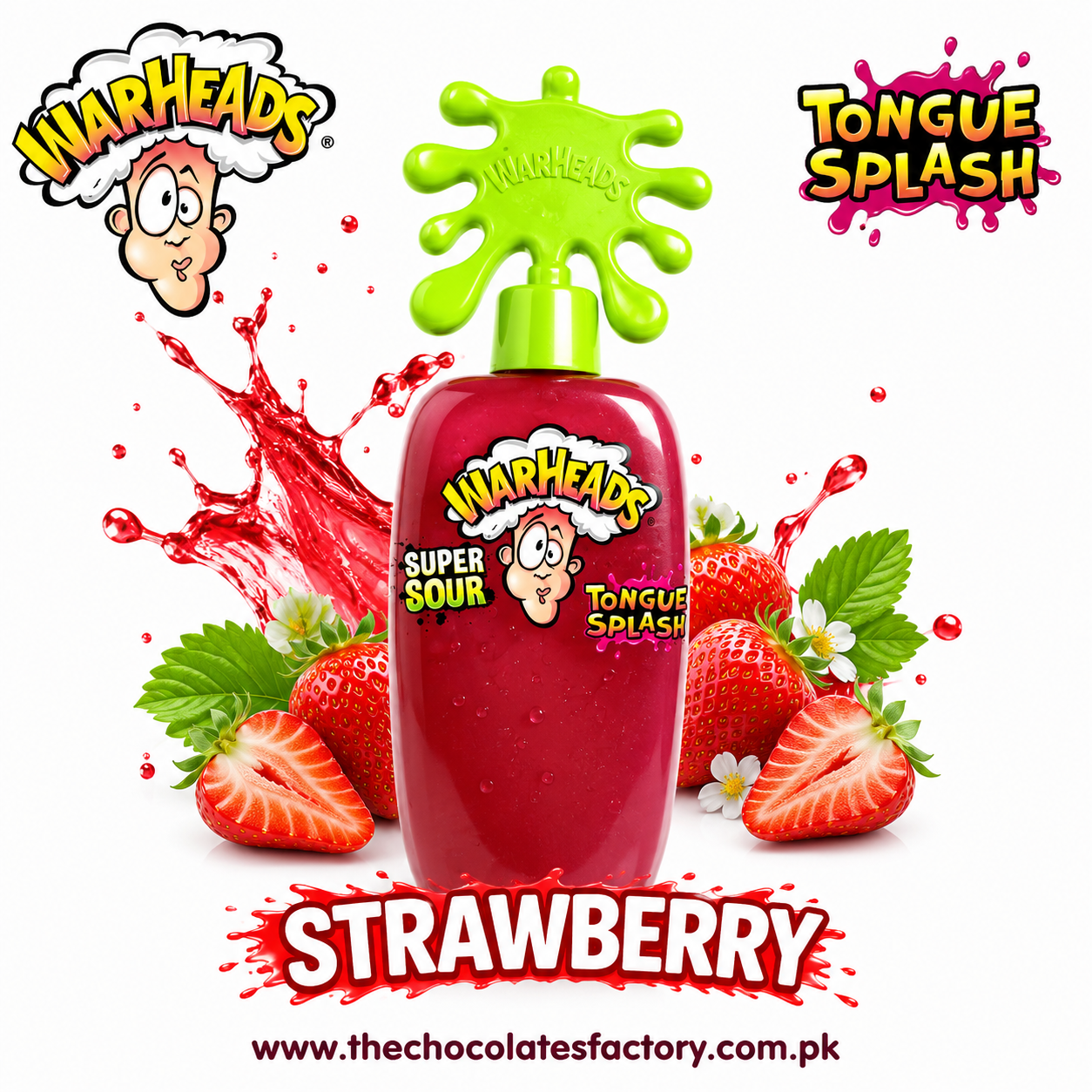 Warheads Super Sour Tongue Splash Gel Strawberry 40g