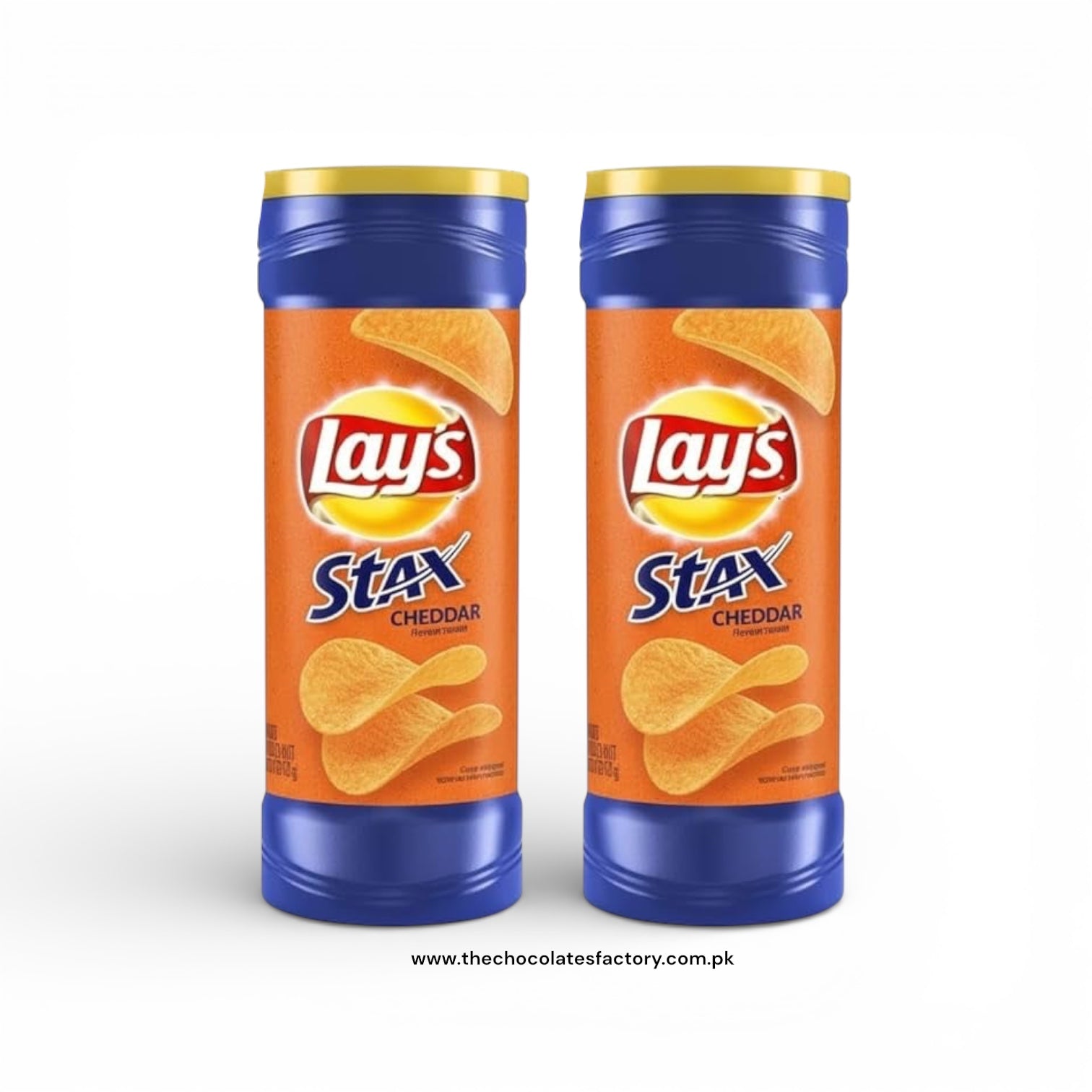 LAY'S STAX CHEDDAR FLAVOURED POTATO CRISPS, 155G - X2