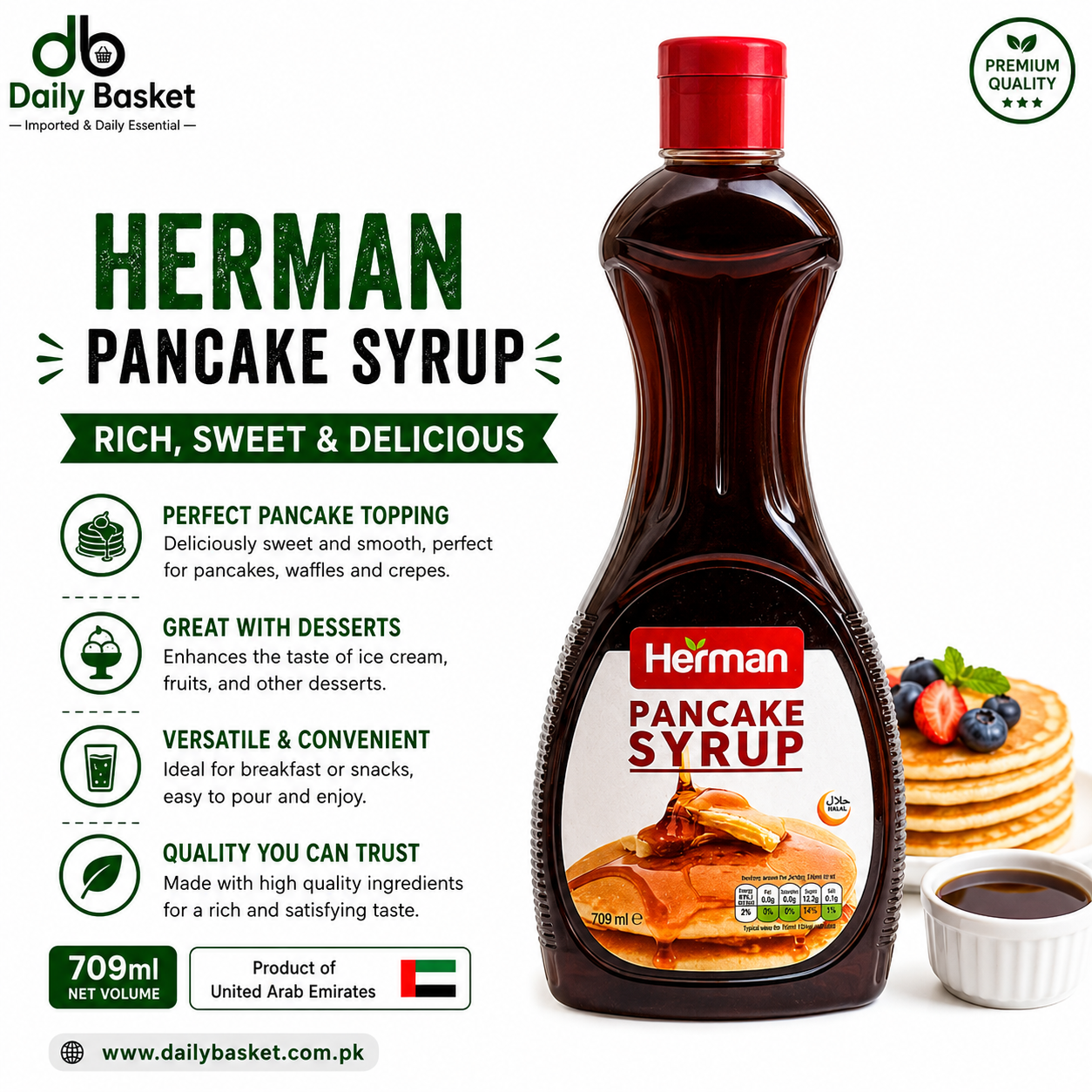 Herman - Pancake Topping Syrup - 709ml