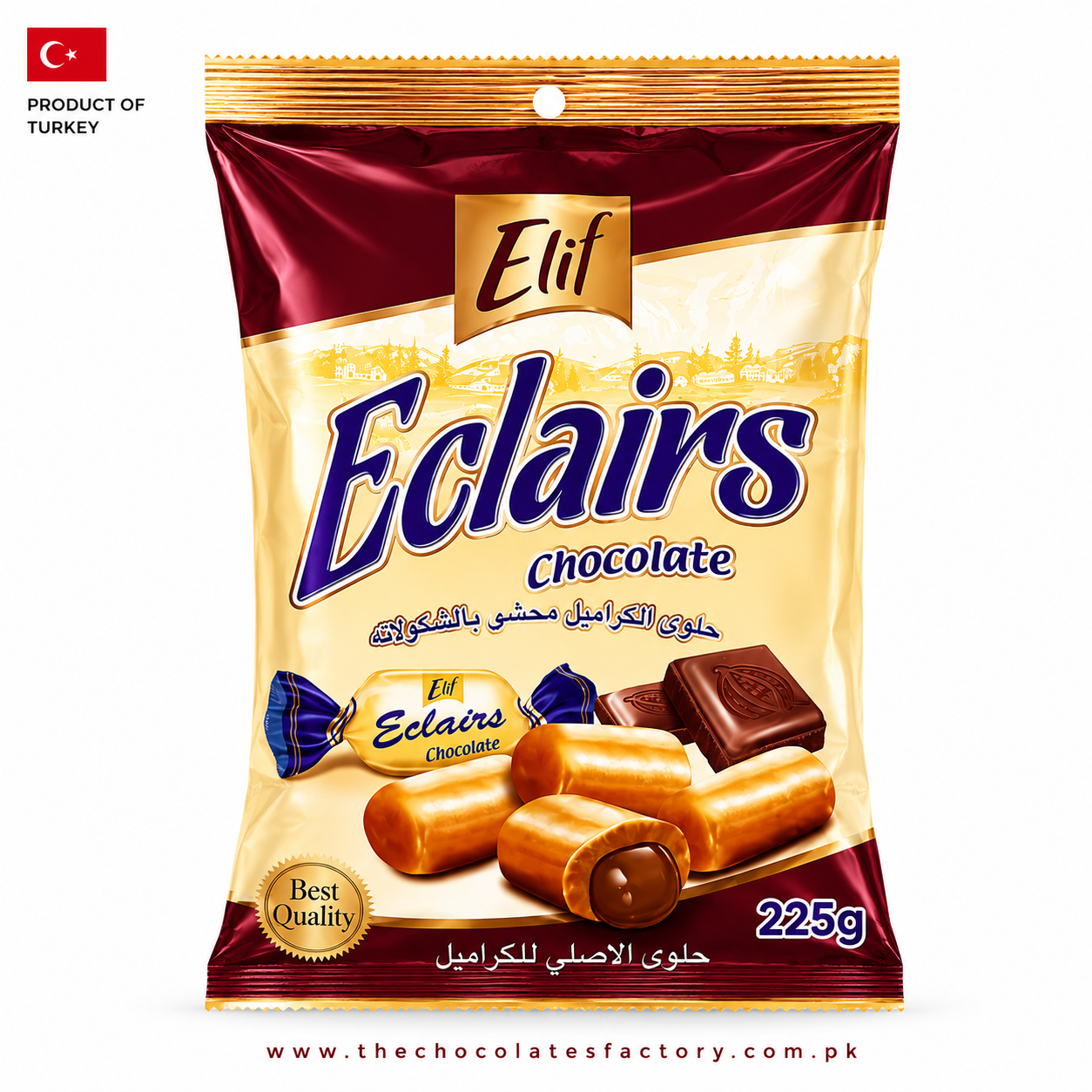 Elif Eclairs Chocolate Candy, 225g