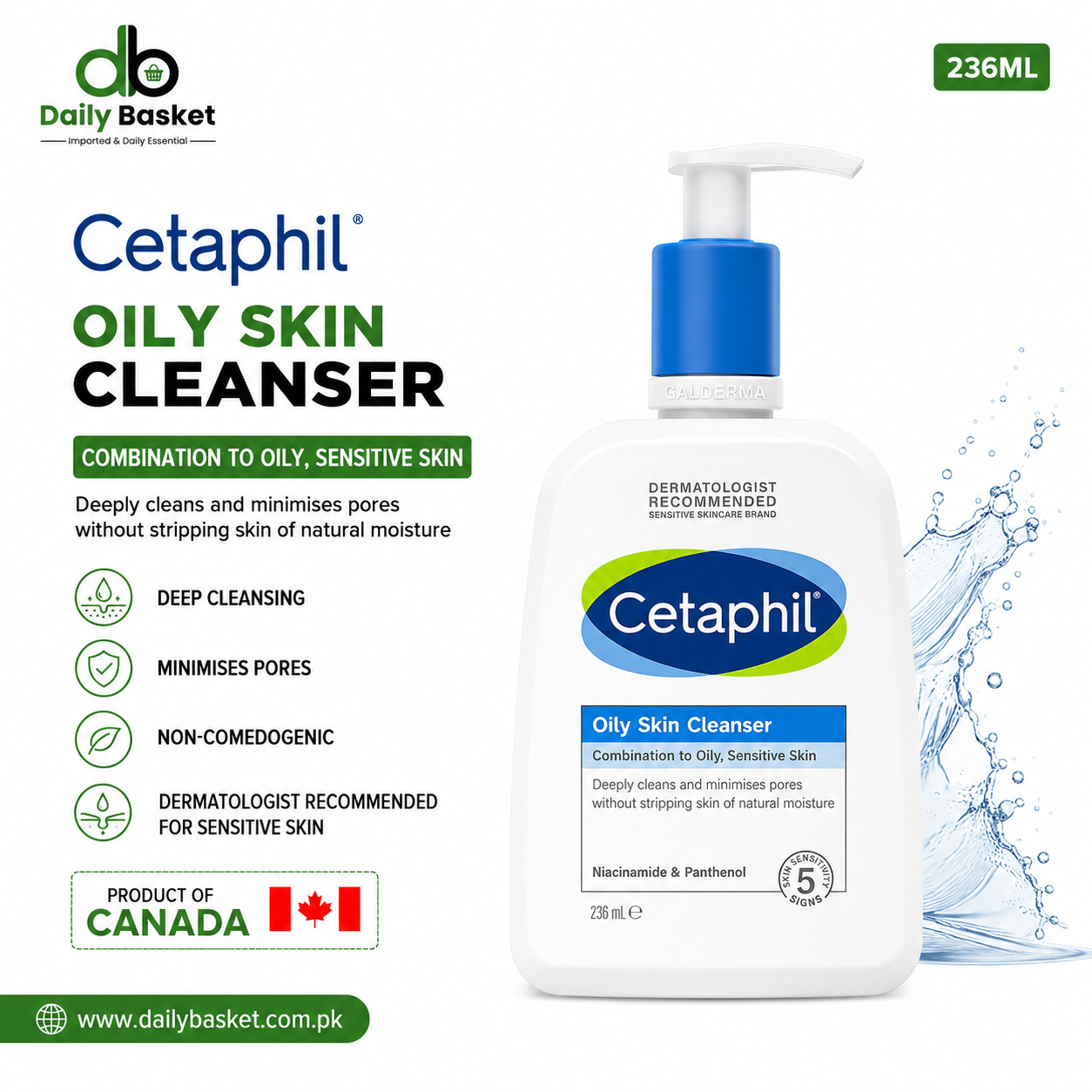 CETAPHIL CLEANSER OILY SENSITIVE SKIN 236 ML