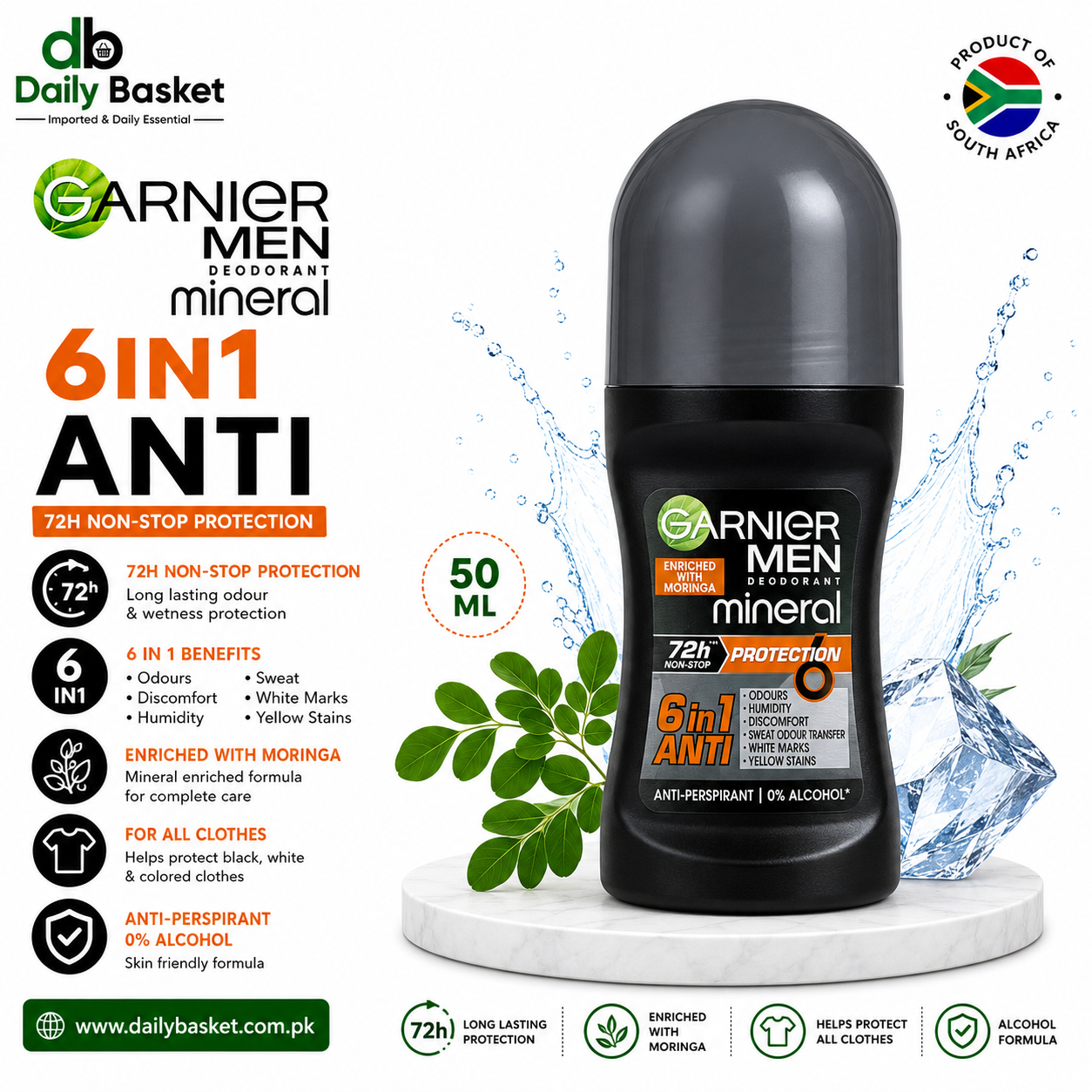 Garnier Men Mineral Protection 6IN1 Anti Roll ON 50ML