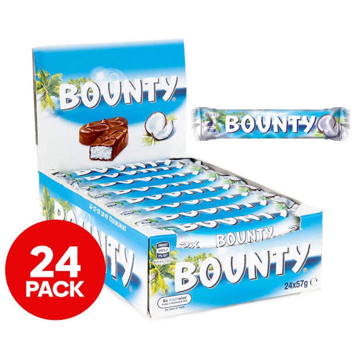 Bounty Chocolate bars - 57g - 24pcs