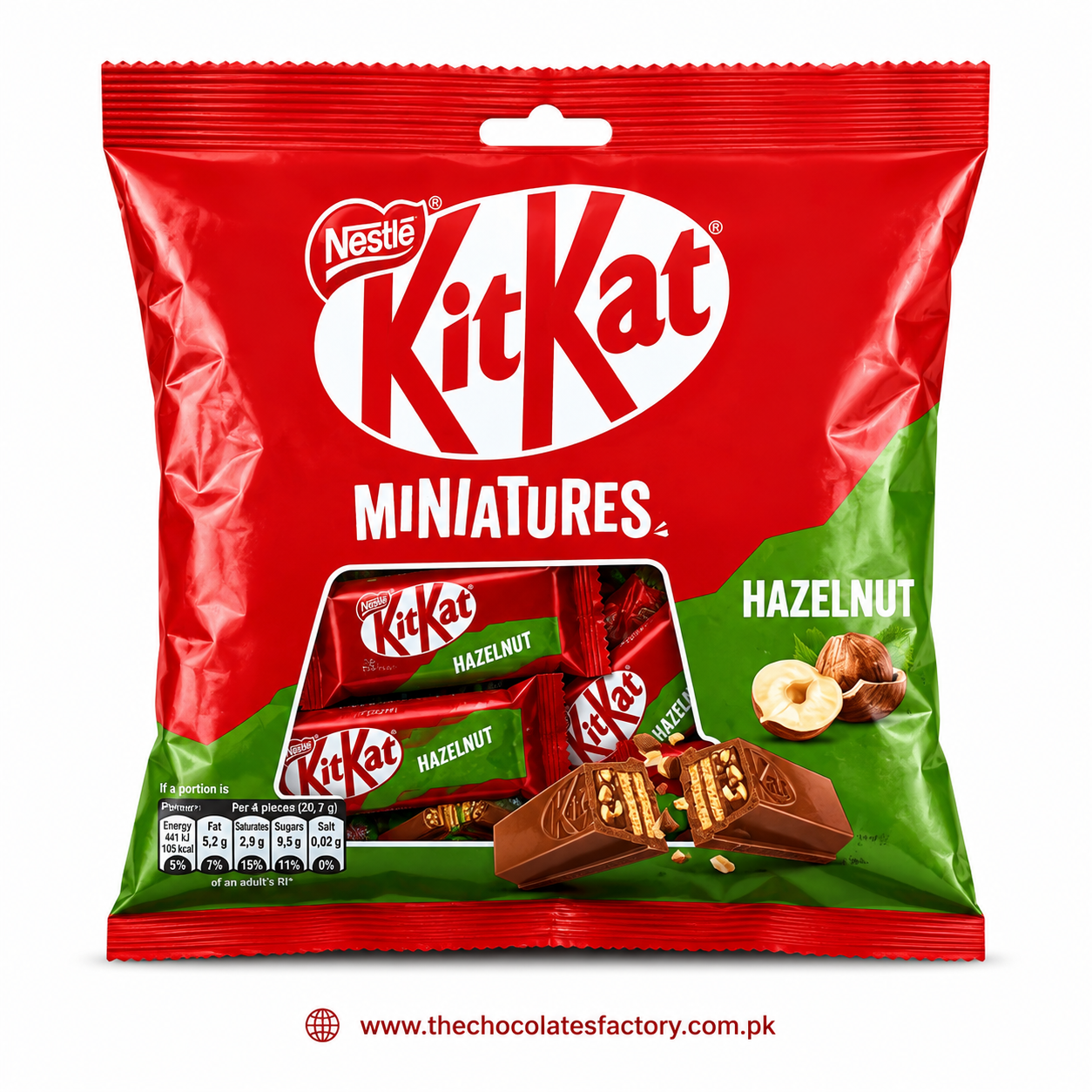 KITKAT MINIATURES HAZELNUT CHOCOLATE BAG, 110G
