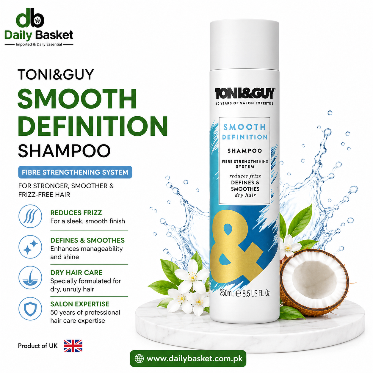 TONI & GUY SHAMPOO SMOOTH DEFINITION 250 ML