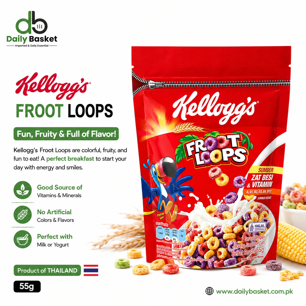 Kelloggs Froot Loops Cereal 55g