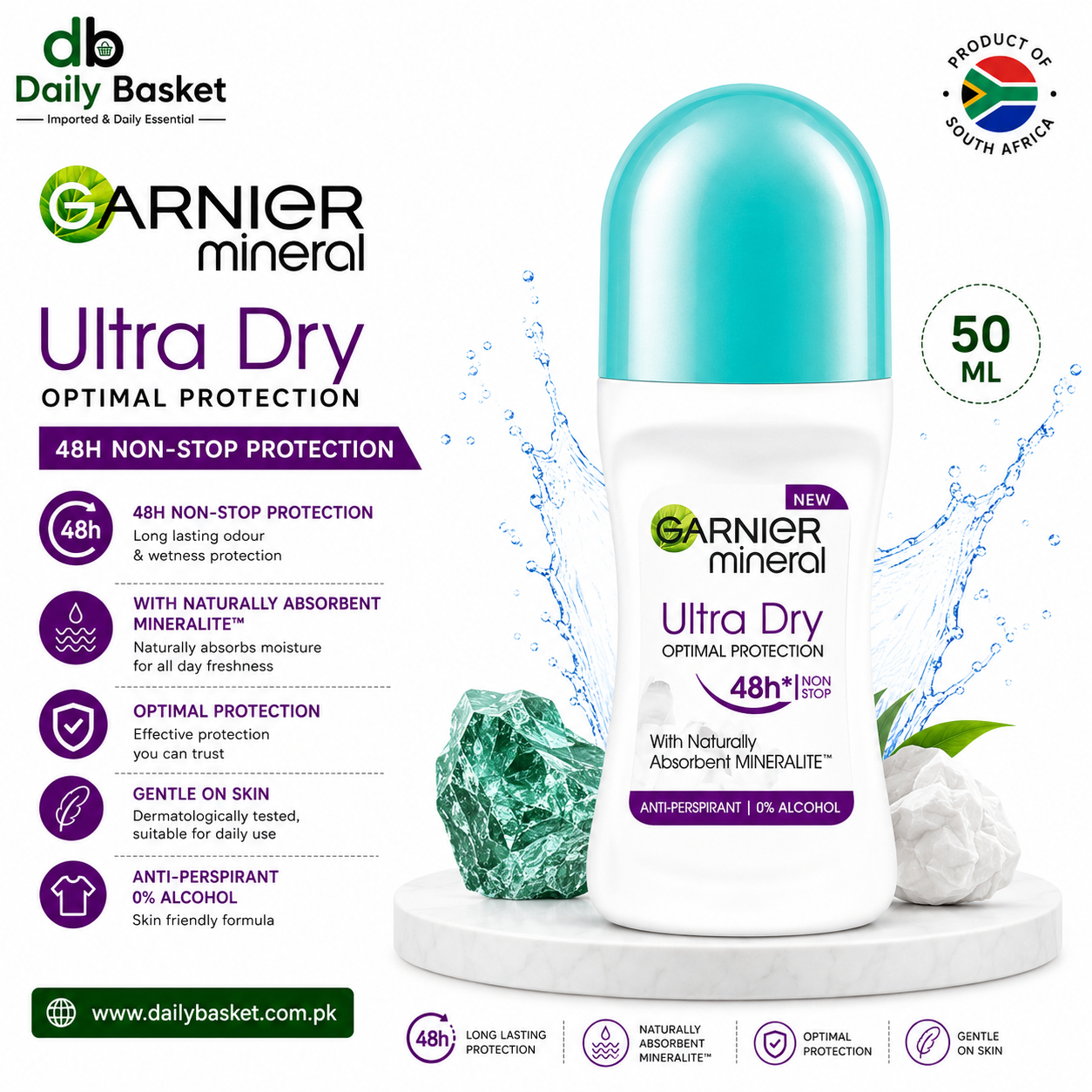 Mineral Ladies Roll On Ultra Dry 50ml