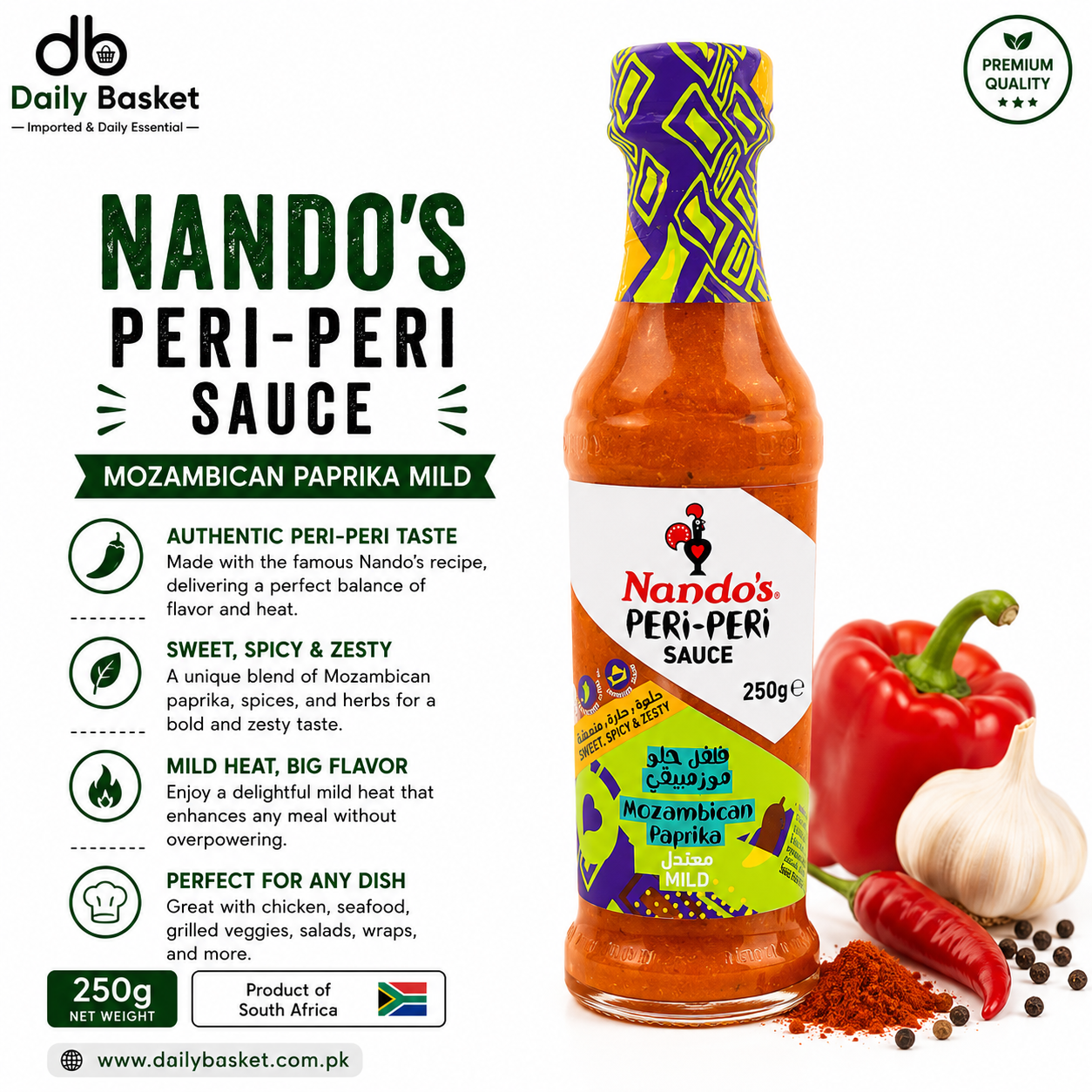 Nando's Peri Peri Sauce - Mozambican Paprika Mild 250g