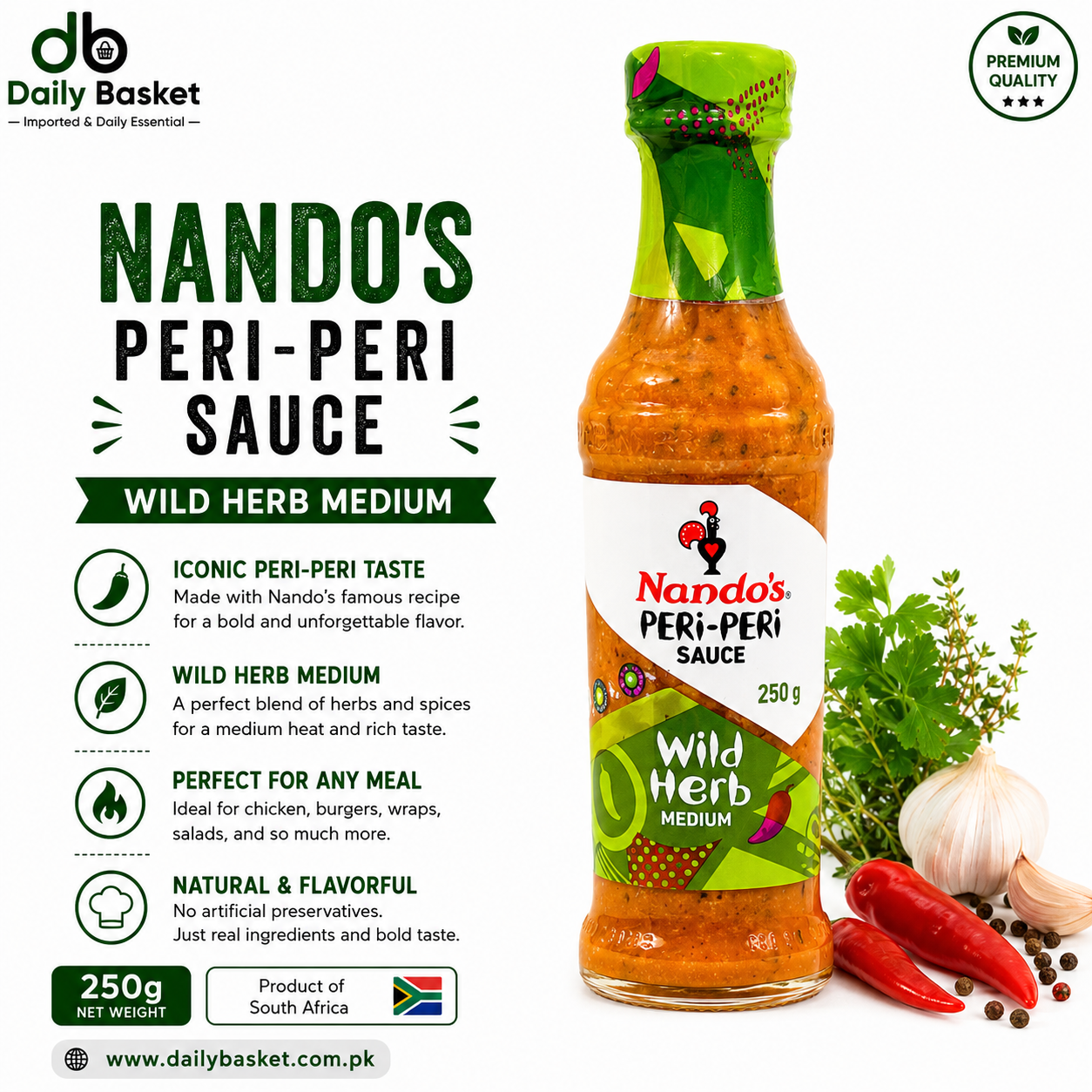 NANDOS PERI PERI SAUCE WILD HERB 250 GM