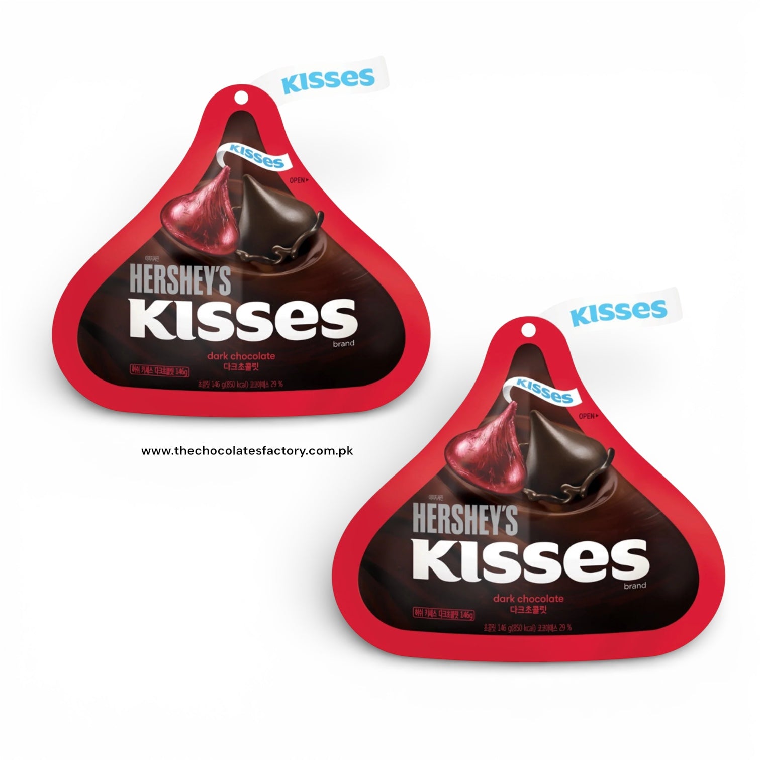 HERSHEYS KISSES DARK CHOCOLATE 146 GM - X2