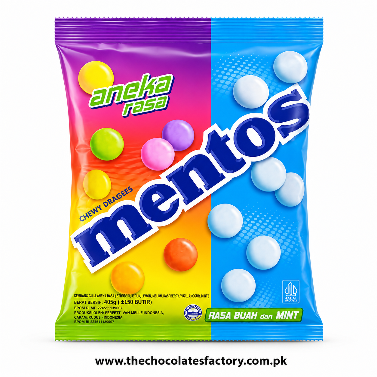 Mentos Chewy Dragees Fruit & Mint Gums 405g