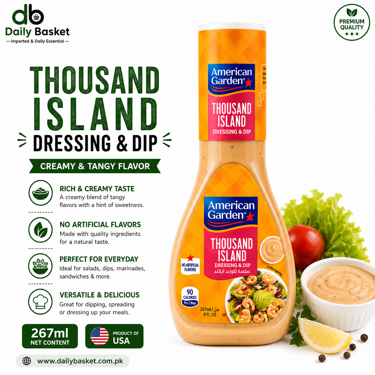 AMERICAN GARDEN DRESSING SPREAD THOUSAND ISLAND 267 ML