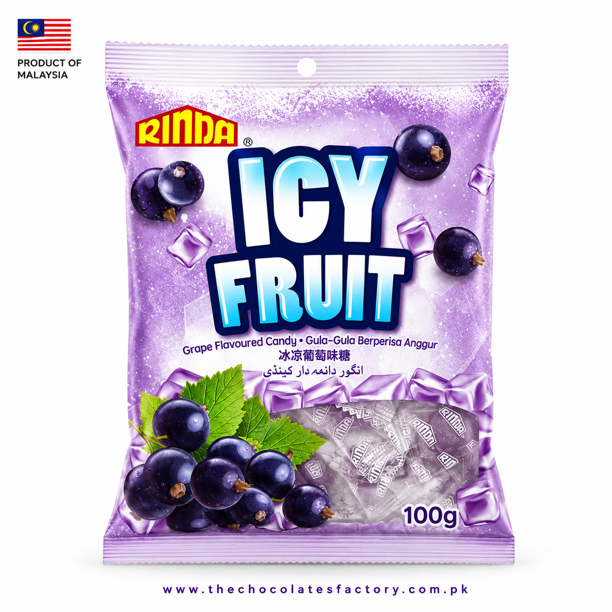 Rinda Icy Grape Flavoured Candy 100g