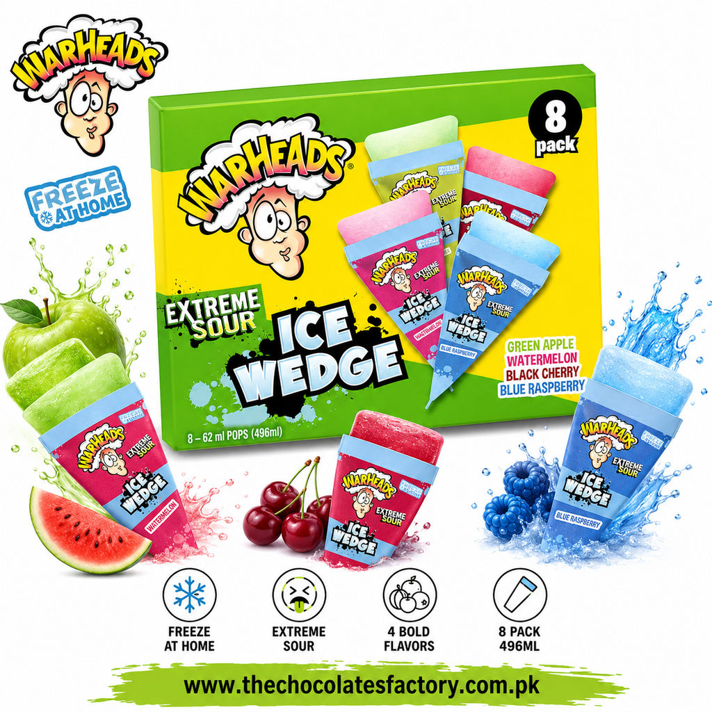 Warheads Extreme Sour Ice Wedge Freezable Wedges - 8 Packs 496ml - 62ML Each