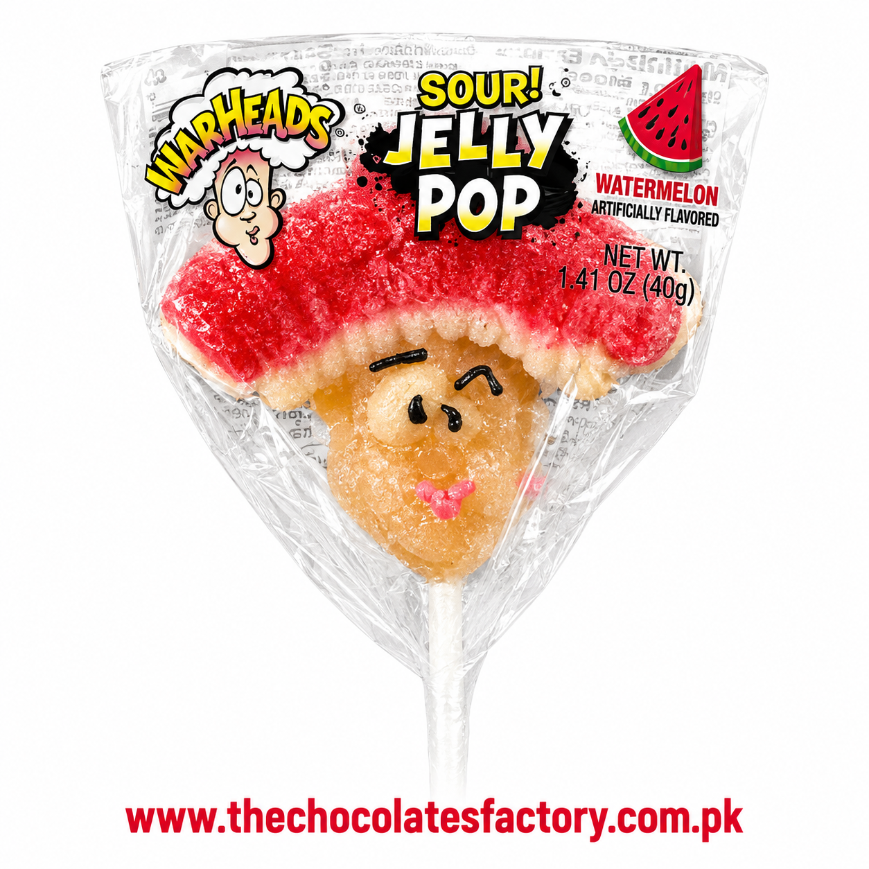 WARHEADS Sour Jelly Pop 40g– Watermelon Flavour