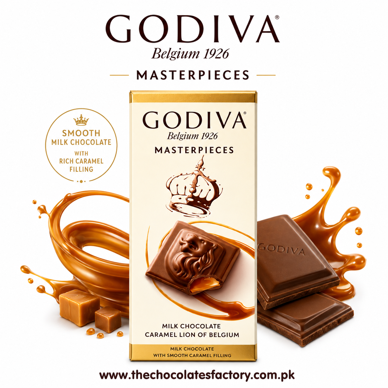 Godiva Masterpieces Caramel Lion Of Belgium Milk Chocolate
