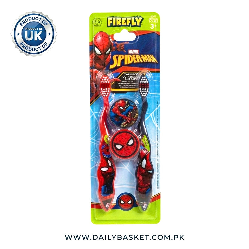Firefly Spiderman Toothbrush Twin & CAPS