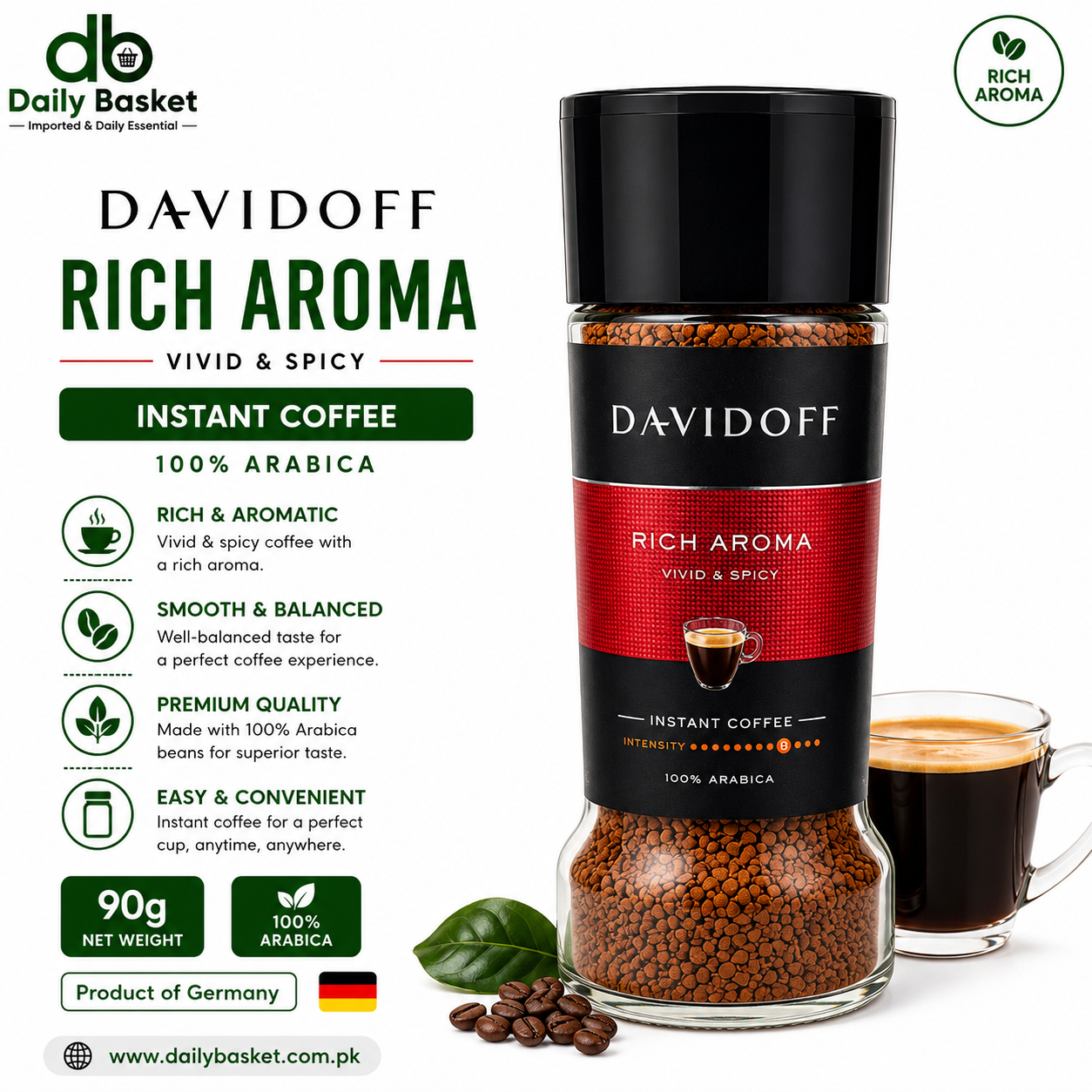 DAVIDOFF Instant Coffee Rich Aroma 90g