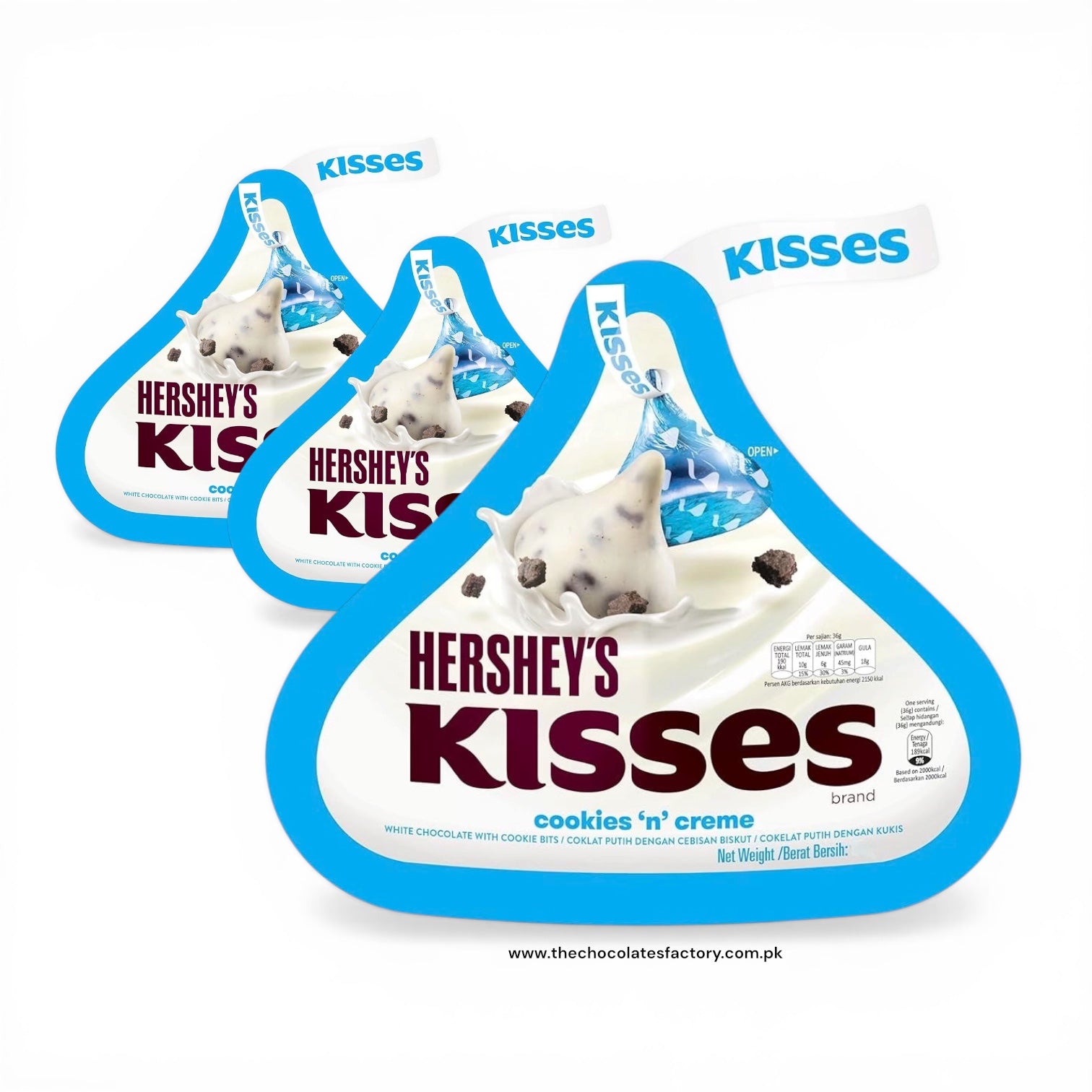 Hershey's Kisses Cookies 'n' Crème Pouch, 36g - X3