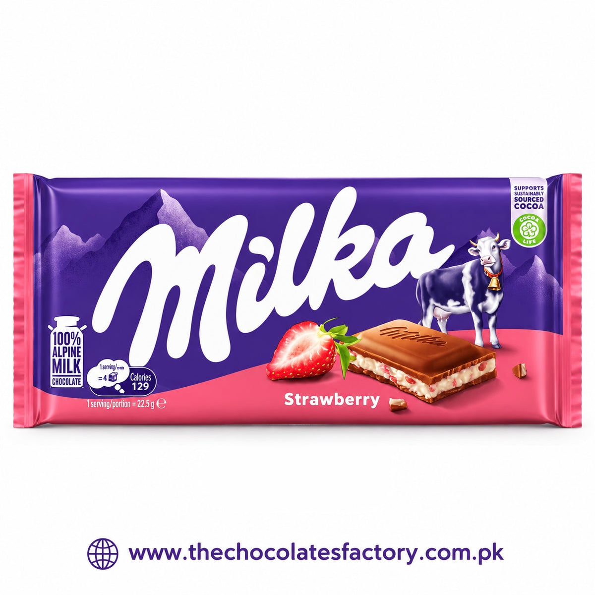 Milka Strawberry Yoghurt Chocolate Bar 90g