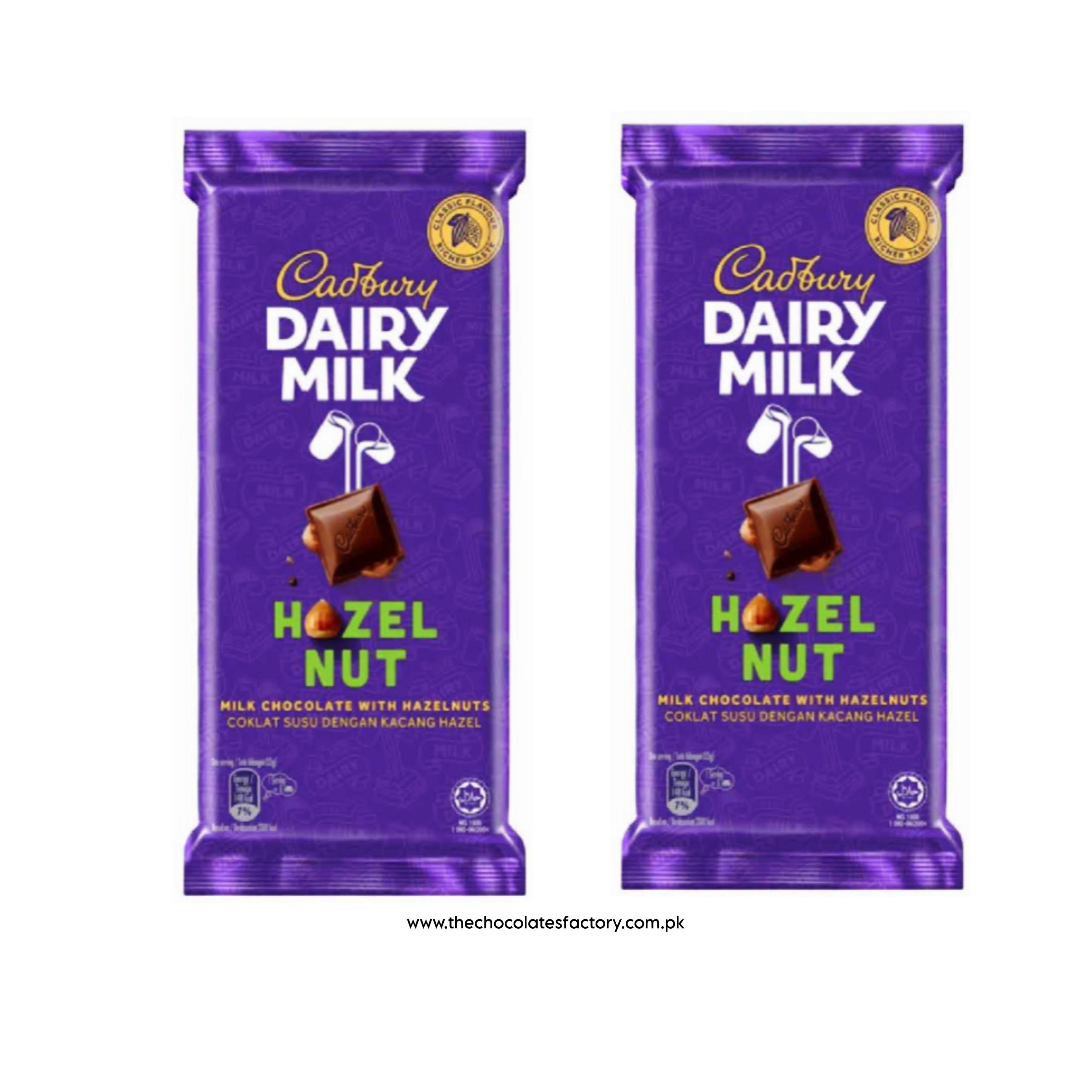 CADBURY DAIRYMILK HAZELNUT , 130G ( MADE IN MALAYSIA ) X2