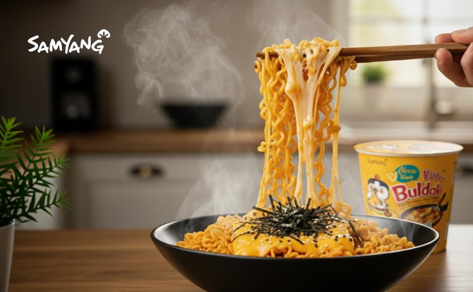 SAMYANG Cheese Buldak Chicken Flavor Ramen Cup: The Perfect Fusion of Spice and Cheese!