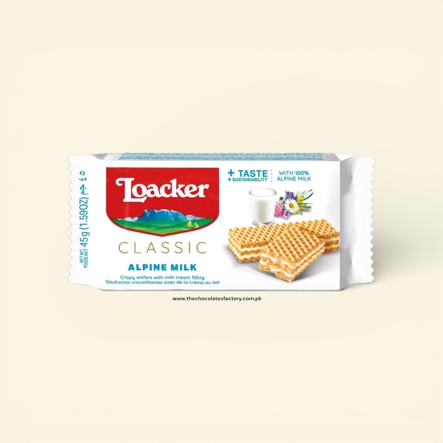 Loacker Classic Alpine Milk Crispy Wafers 45gm