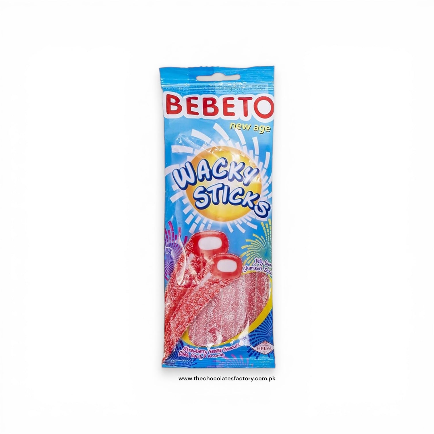 Bebeto Wacky Sticks Strawberry Vanilla Flavoured 75g