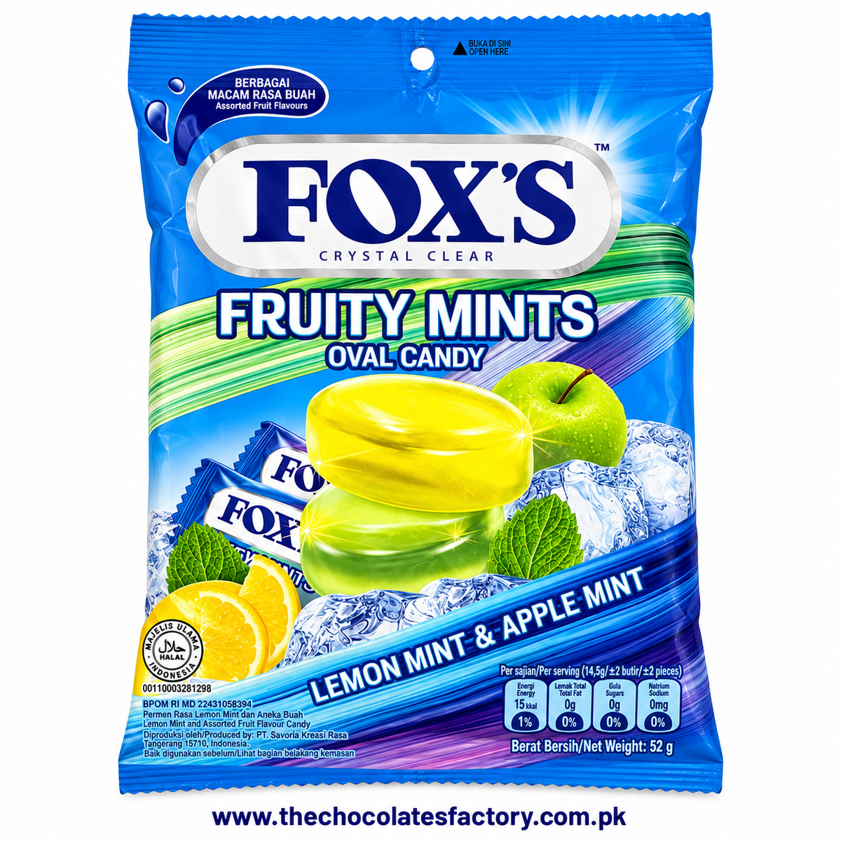 Fox's Crystal Clear Fruity Mints Oval Candy 125g