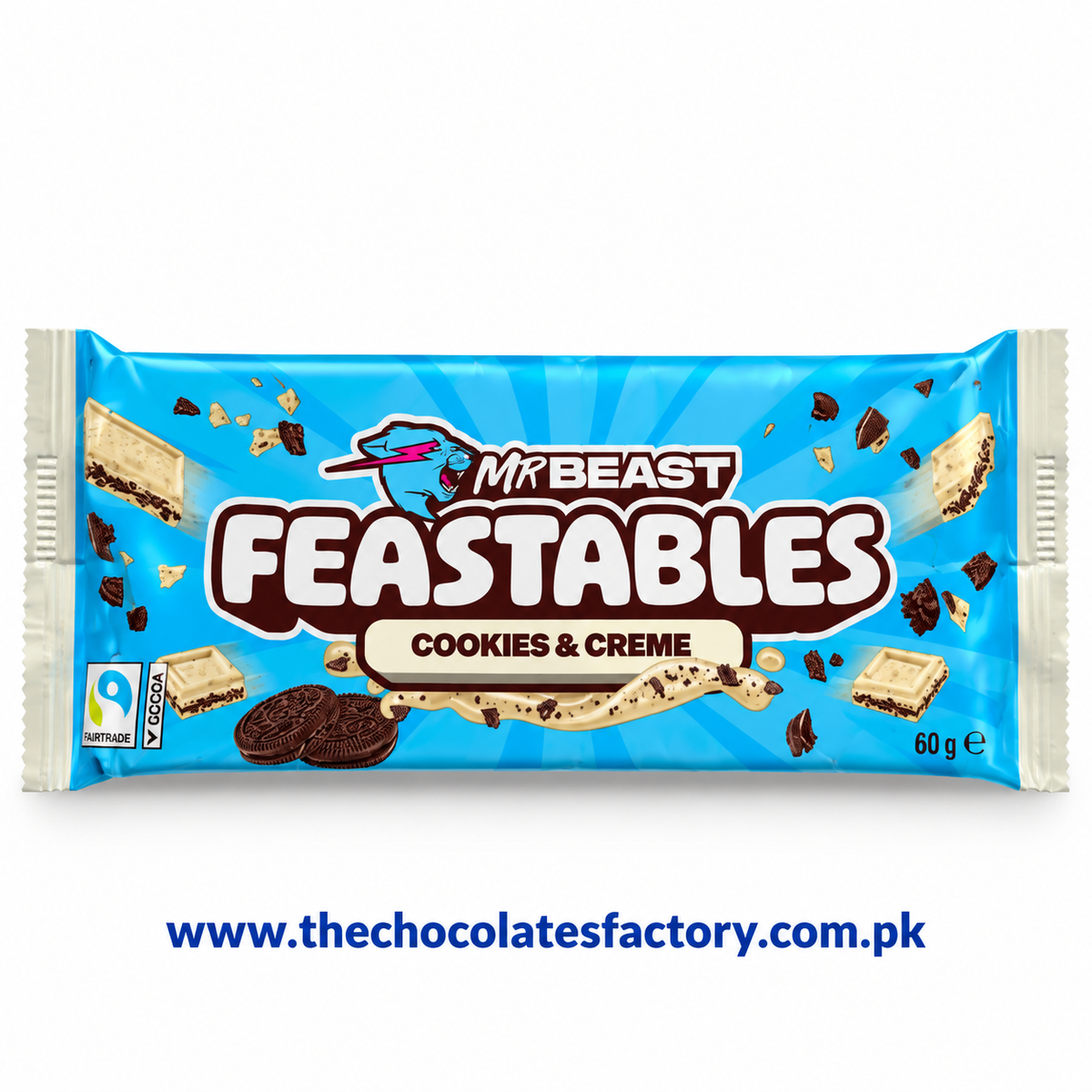 Mr Beast Feastables cookies & Creme 60gm (Melted)