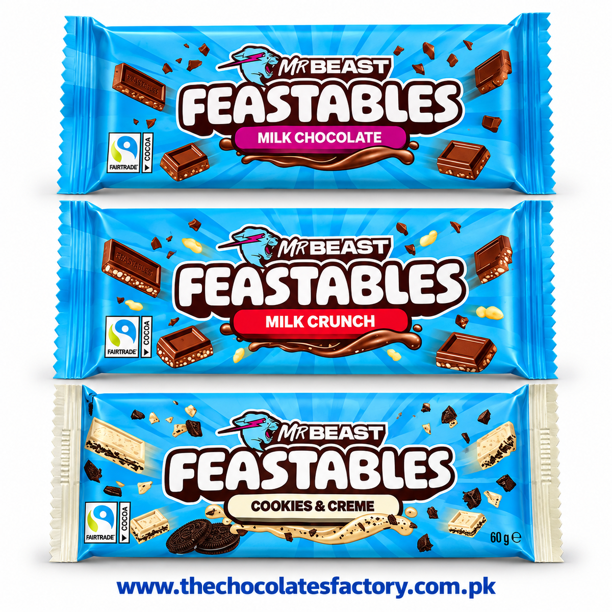 Feastables Mr Beast 3 Flavours (Melted)