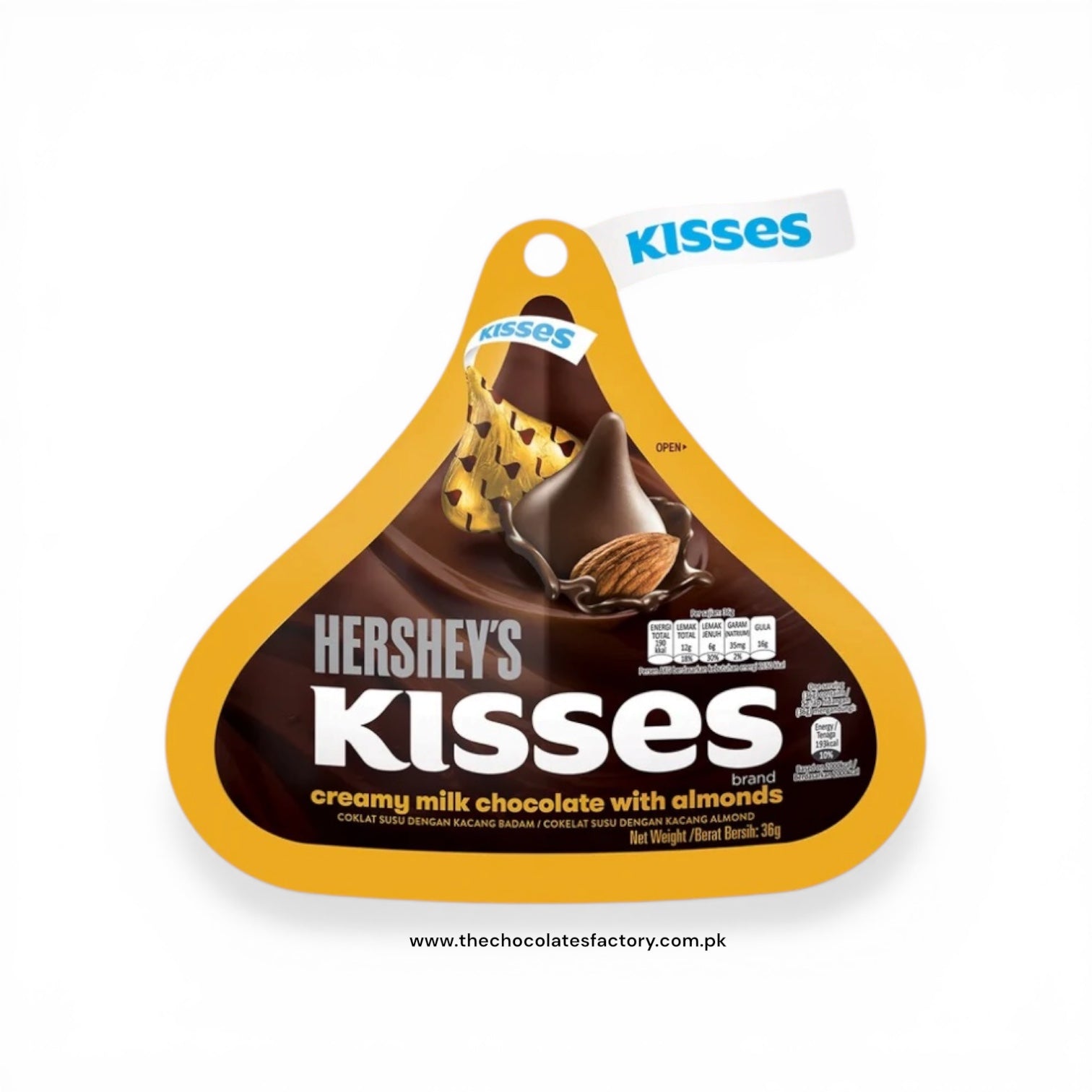 Hershey's Kisses Creamy Milk Chocolate with Almond, 36g