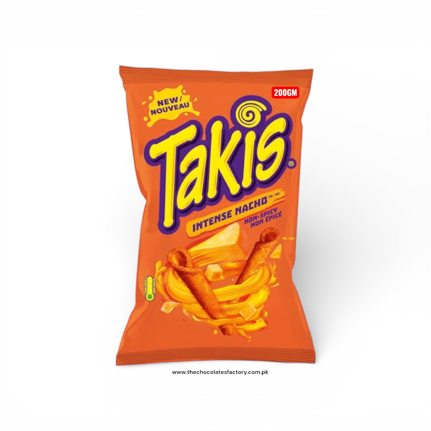 TAKIS INTENSE NACHO NON SPICY CHEESE TORTILLA CHIPS 200GM