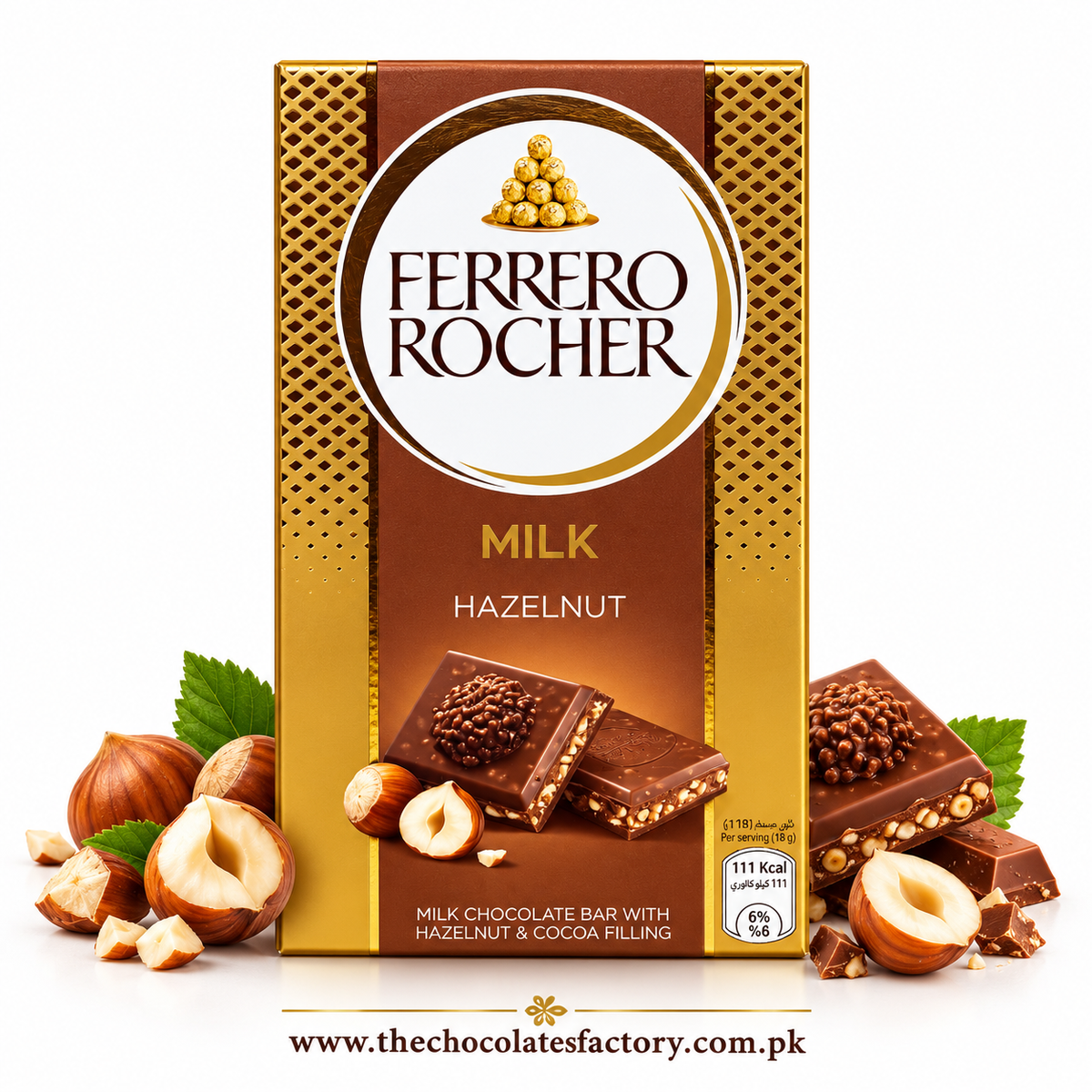 Ferrero Rocher Milk Chocolate with Hazelnut 90g