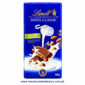 Lindt Swiss Milk Chocolate With Raisin Roasted Hazelnuts And Almonds 100g