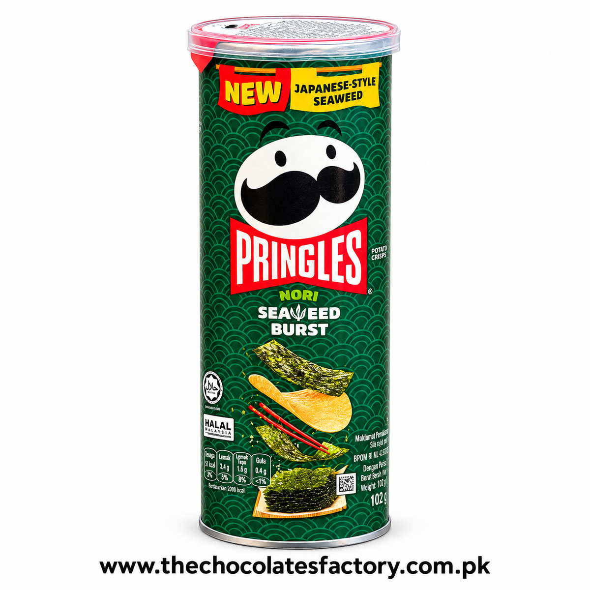 Pringles Nori Seaweed Burst Potato Crisps 102g