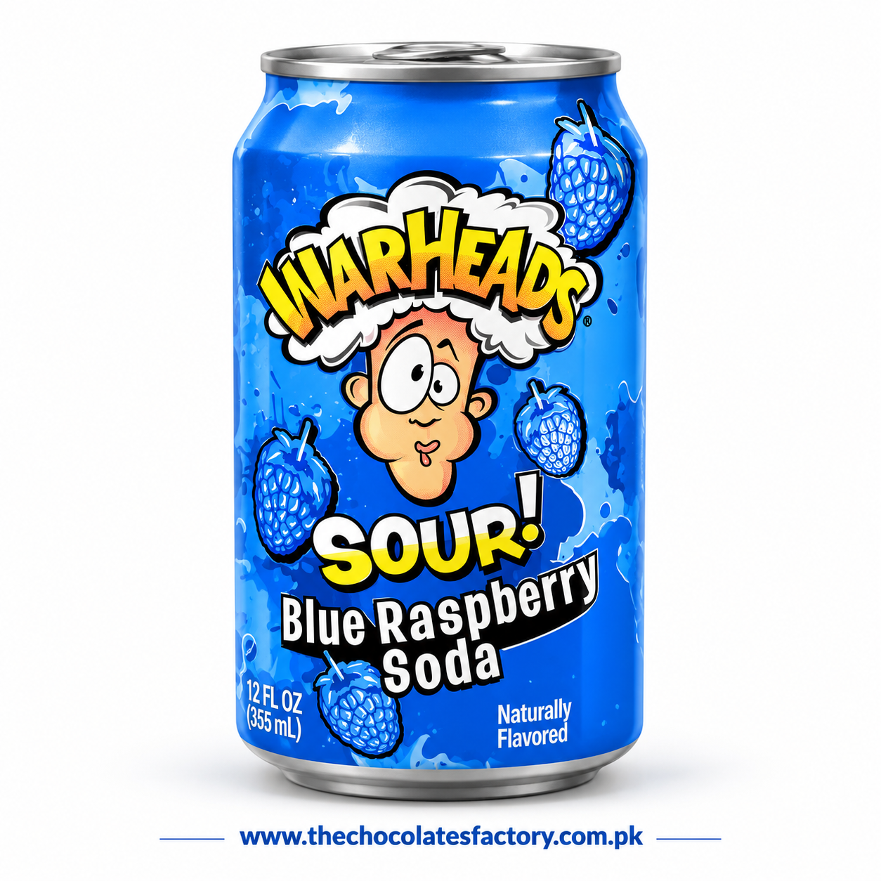 WARHEADS Blue Raspberry Sour Soda | 355ml ( Made in USA )