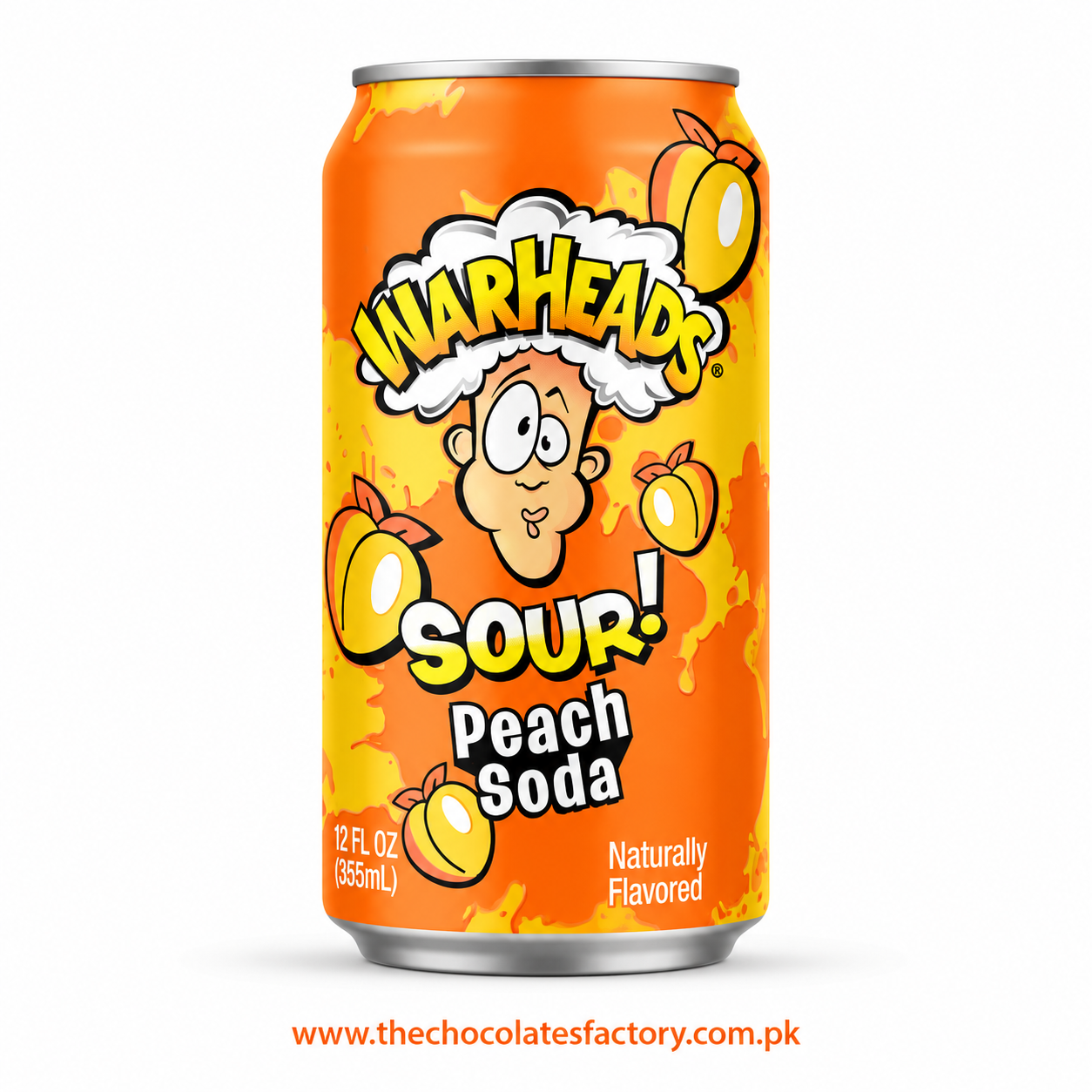 Warheads Sour Peach Soda Can 355ml (Made in USA)