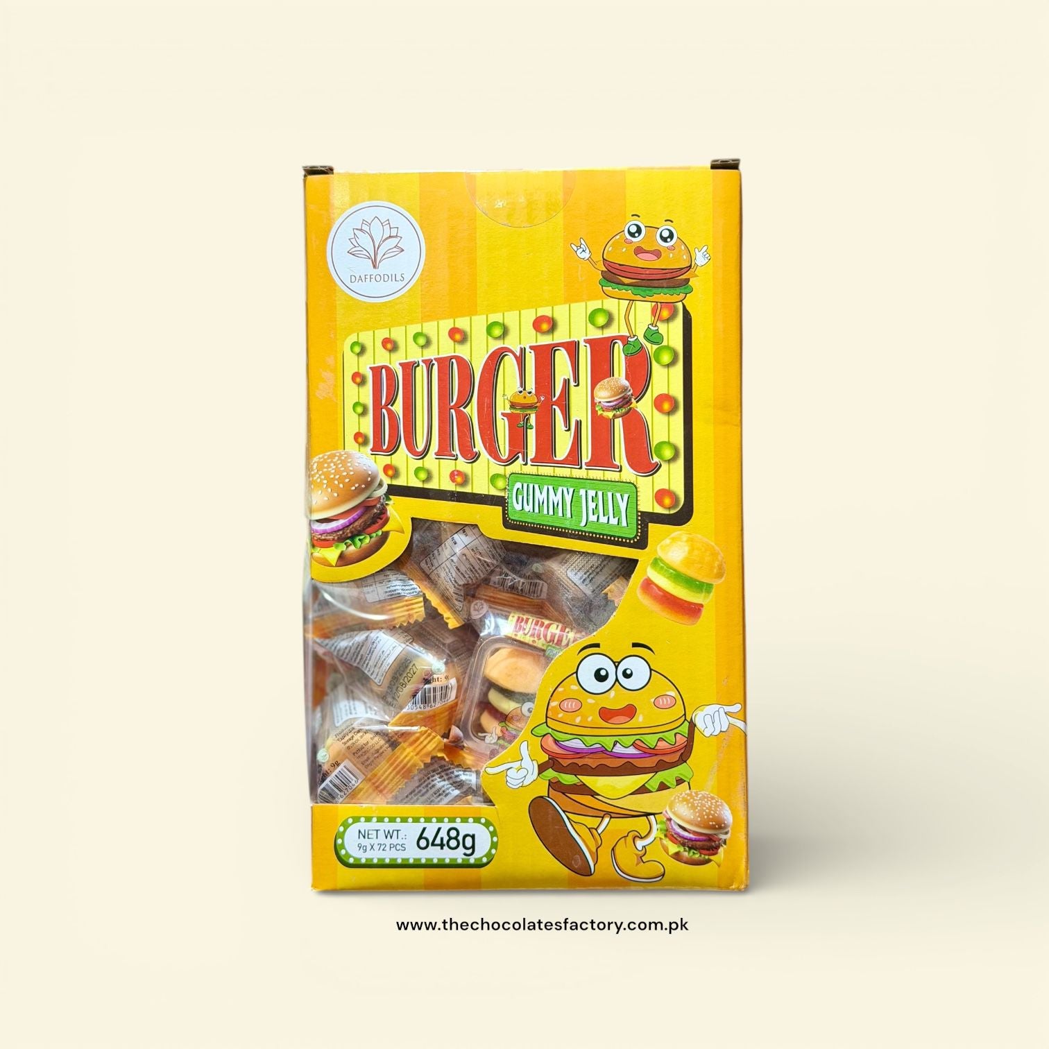 Burger Gummy Jelly 648g ( 72 Pieces )