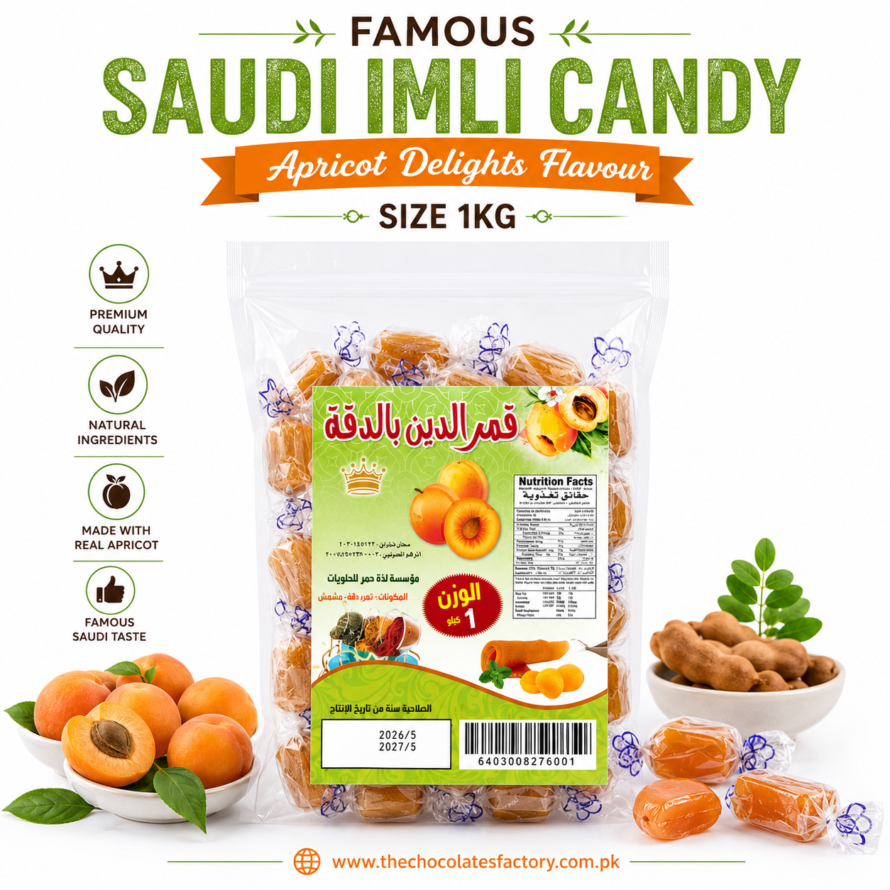 FAMOUS SAUDI IMLI CANDY APRICOT DELIGHTS FLAVOUR